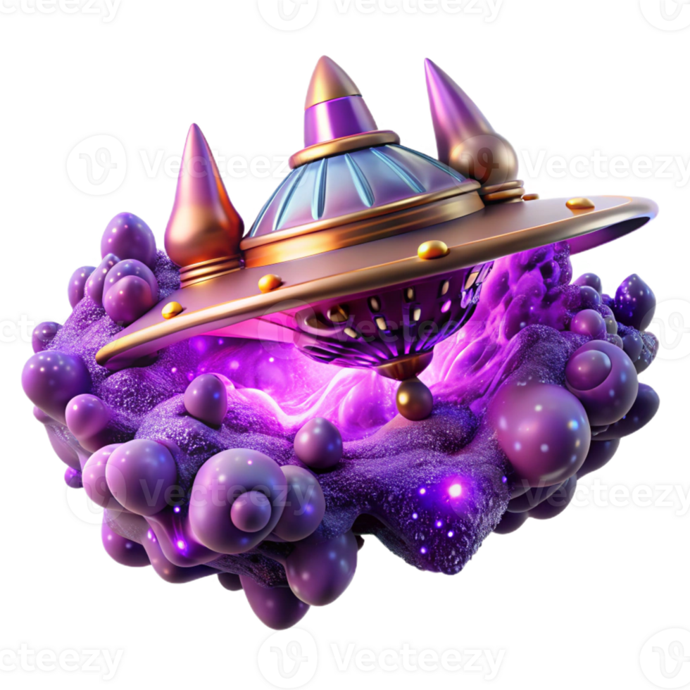 extraordinary modern A colossal spaceship, crafted from bioluminescent coral, drifting through a nebula of swirling purple and gold, intricate organic patterns glowing softly genuine png