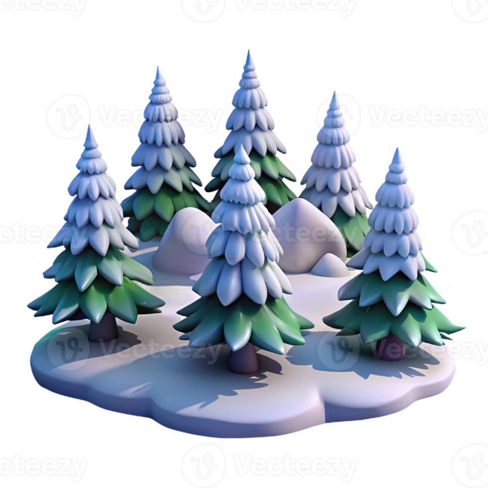 impressive vintage A snow-covered pine forest, soft winter light, peaceful and serene, painted by Bob Ross high resolution png