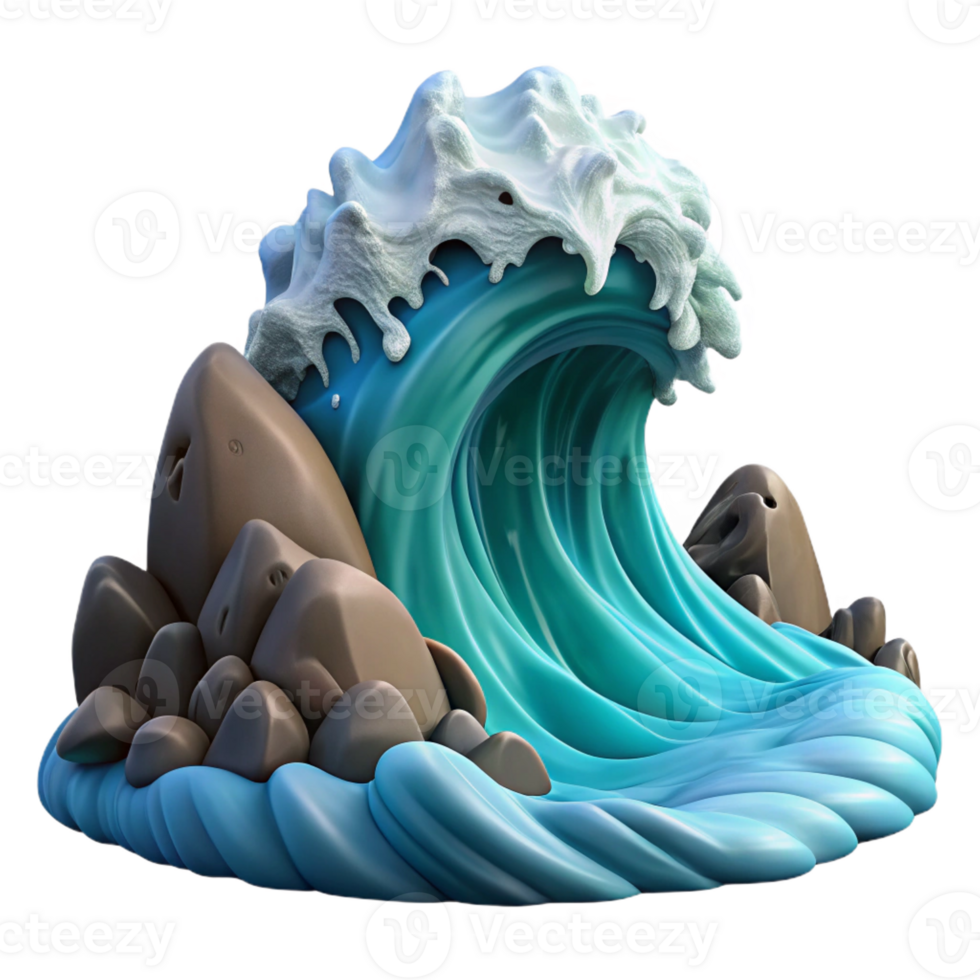 elegant abstract A giant wave crashing against a rocky shore, dramatic lighting and motion blur, hyperrealistic style detailed png