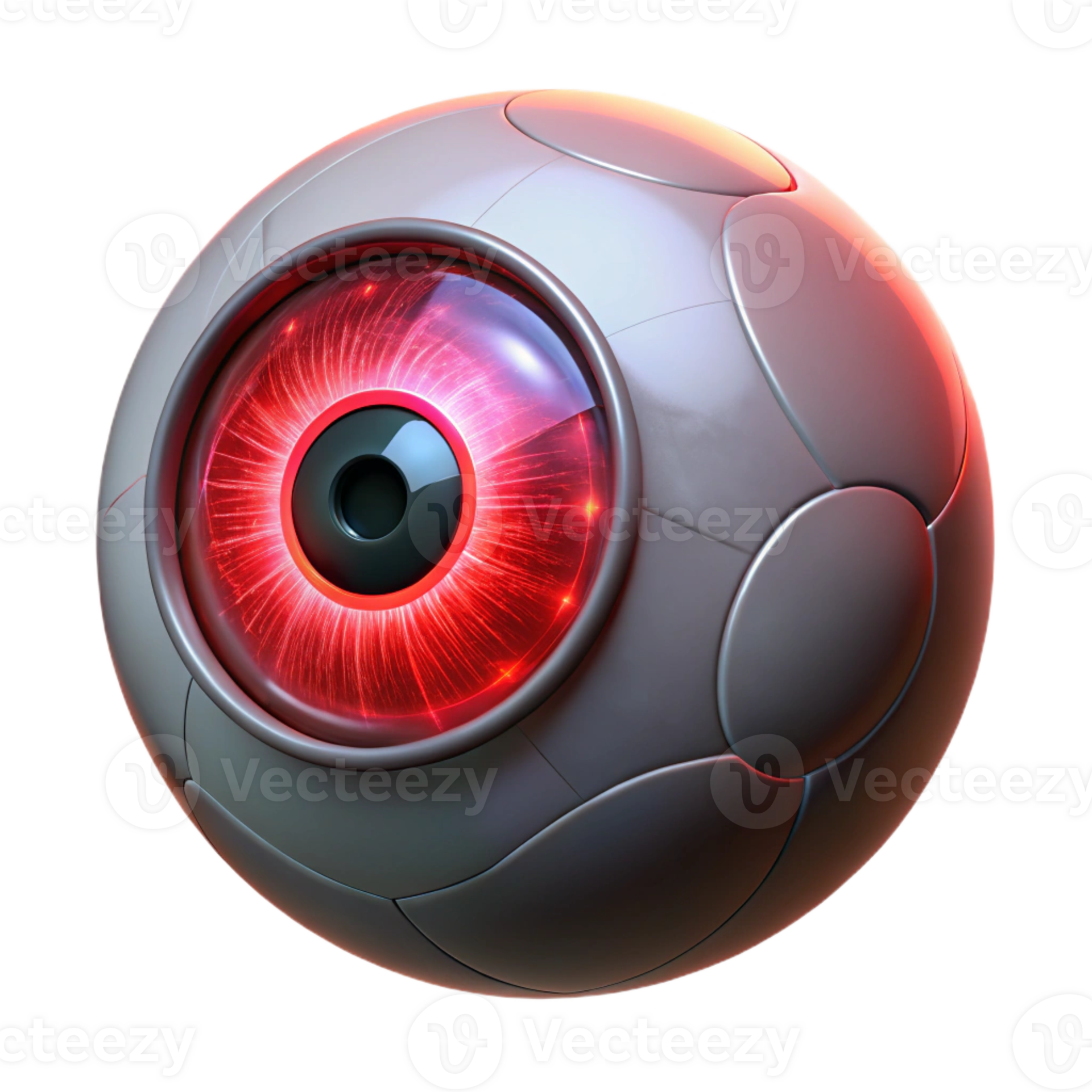 extraordinary creative A lone, robotic eye floating in a dark void, its ...