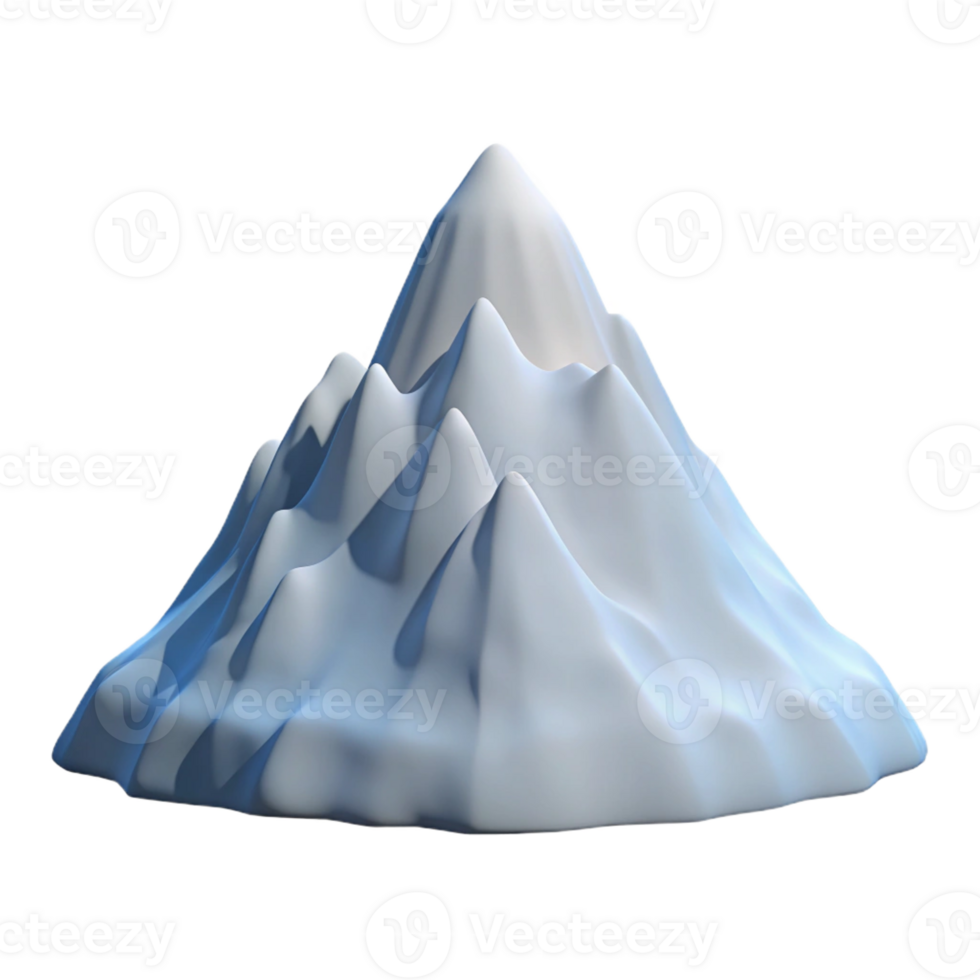 magnificent abstract A snow-covered mountain peak, crisp winter light, minimalist style 4K png