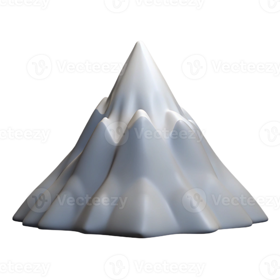 wonderful artistic A snow-covered mountain peak, crisp winter light, minimalist style authentic png