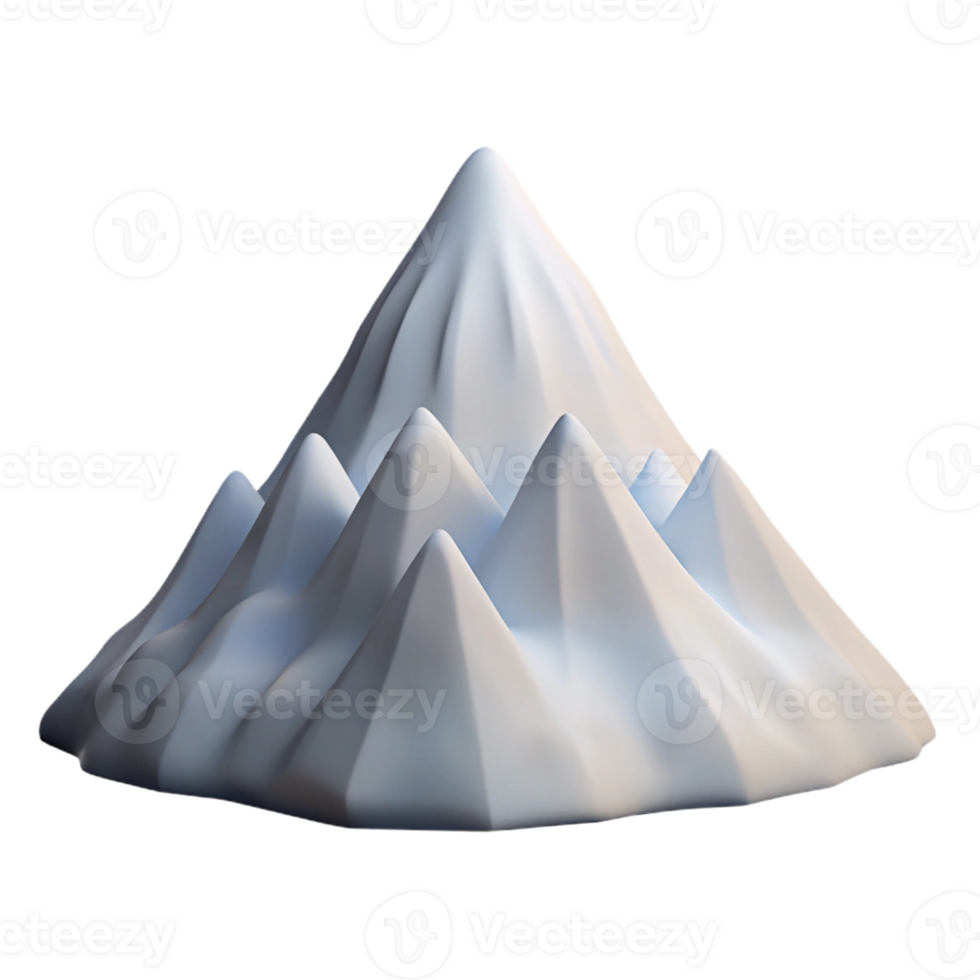 vibrant modern A snow-covered mountain peak, crisp winter light, minimalist style professional png