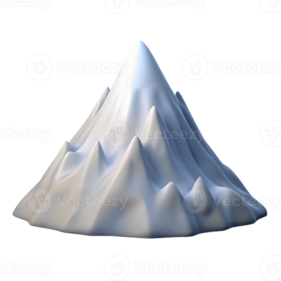 serene traditional A snow-covered mountain peak, crisp winter light, minimalist style authentic png