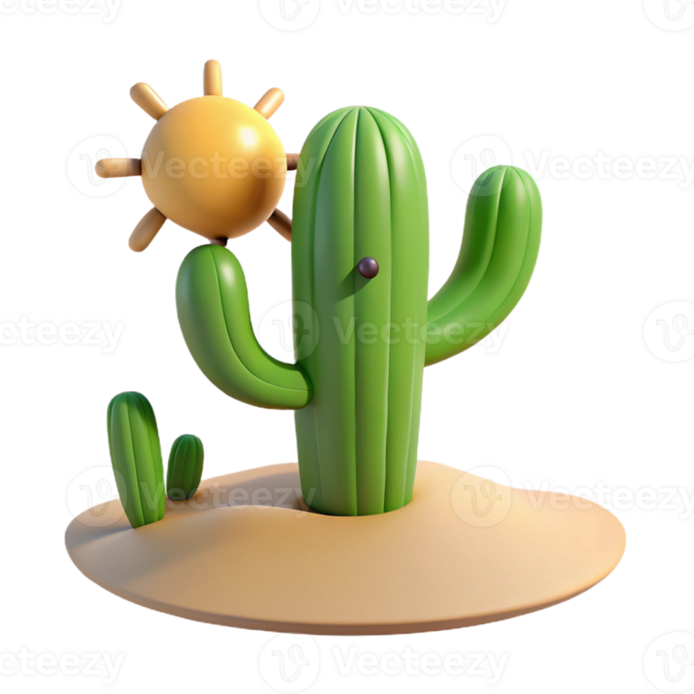 stunning vintage A lone cactus standing in the desert, harsh sunlight, minimalist style authentic png