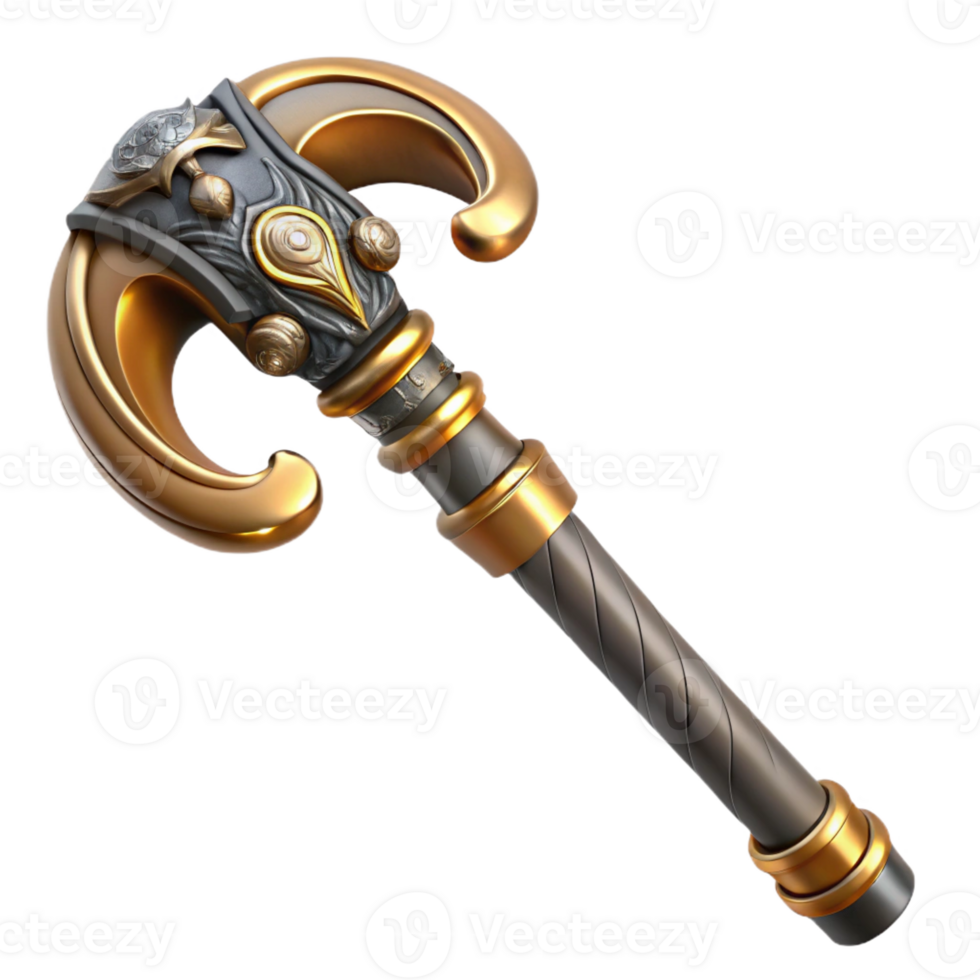 wonderful minimalist A stylish steampunk cane with a hidden blade and intricate carvings, sharp, contrasting lighting 4K png