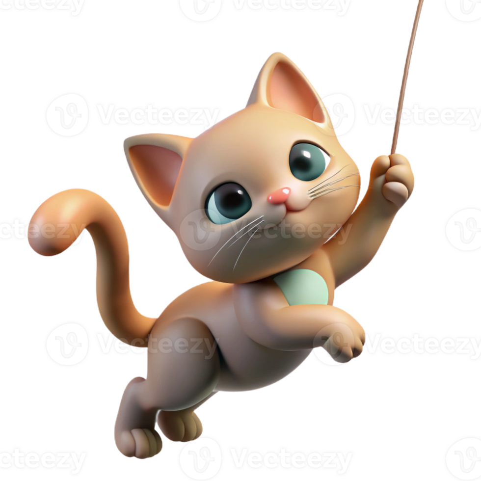 magnificent classic A playful kitten batting at a dangling string, captured in a close-up shot with soft, natural lighting and shallow depth of field detailed png