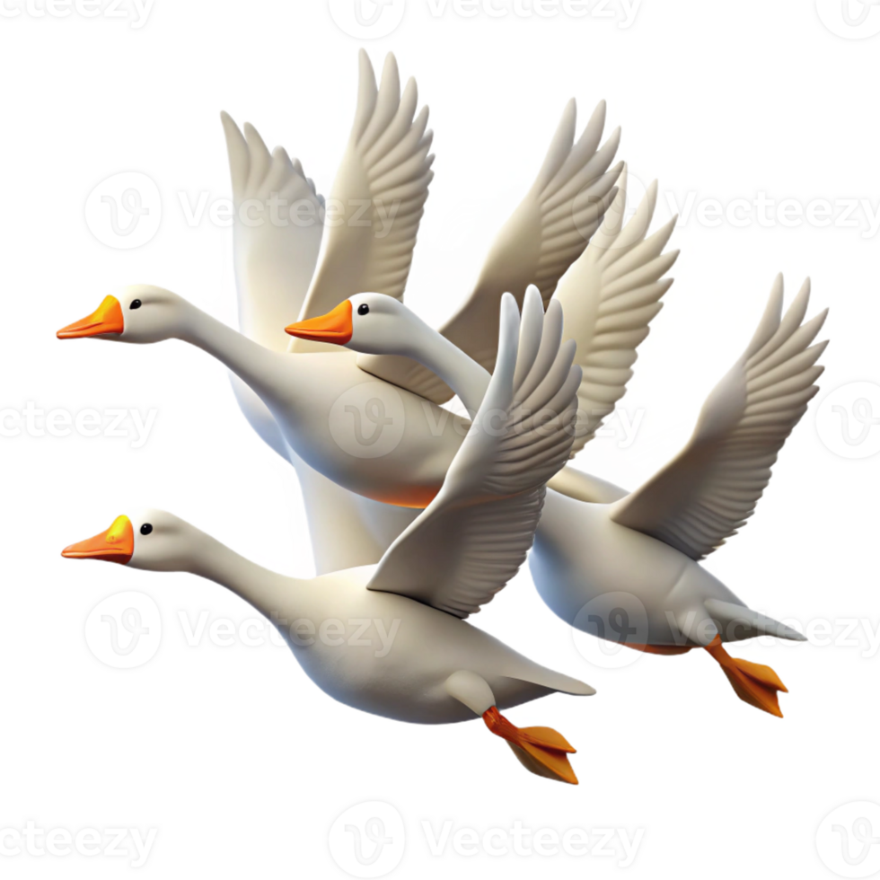 extraordinary creative A flock of migrating geese flying in a V-formation against a vibrant sunset sky, depicted in a minimalist, graphic style detailed png