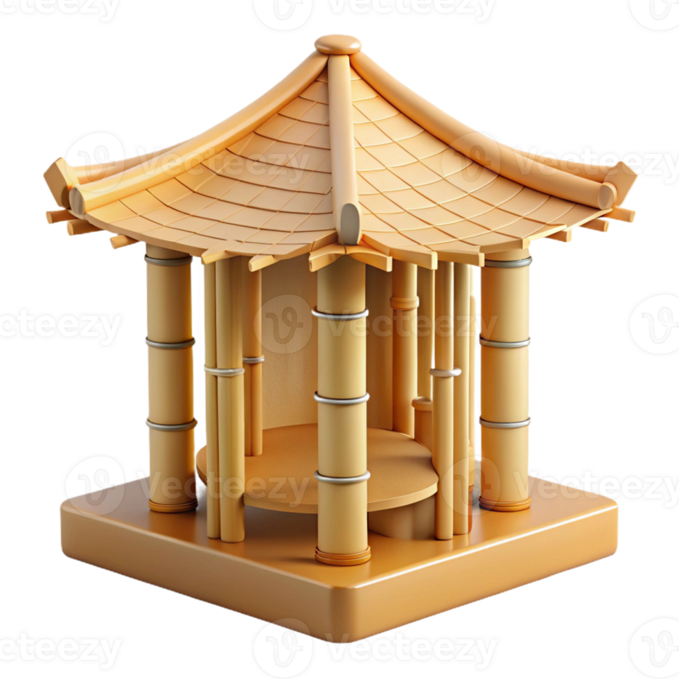 serene abstract Bamboo and paper pavilion, delicate structure, soft natural light, Japanese aesthetic high resolution png