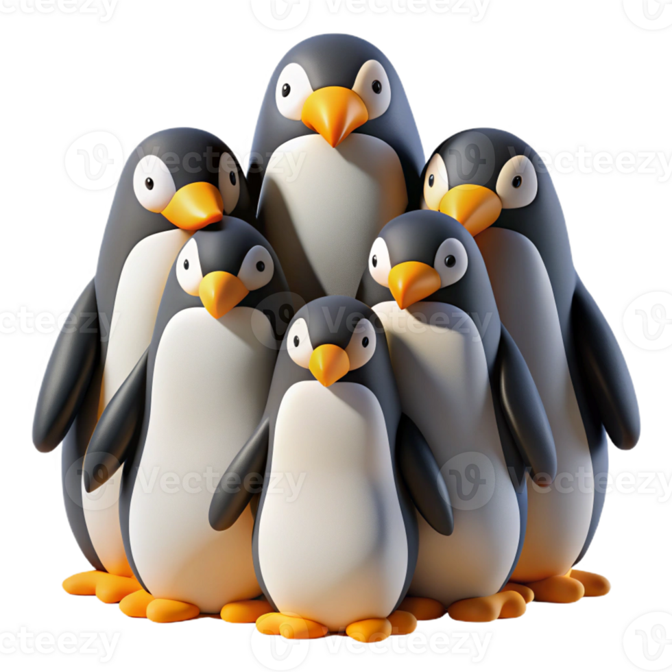 serene rustic A colony of penguins huddled together on a snowy Antarctic landscape, illuminated by the pale sunlight, depicted in a realistic style authentic png