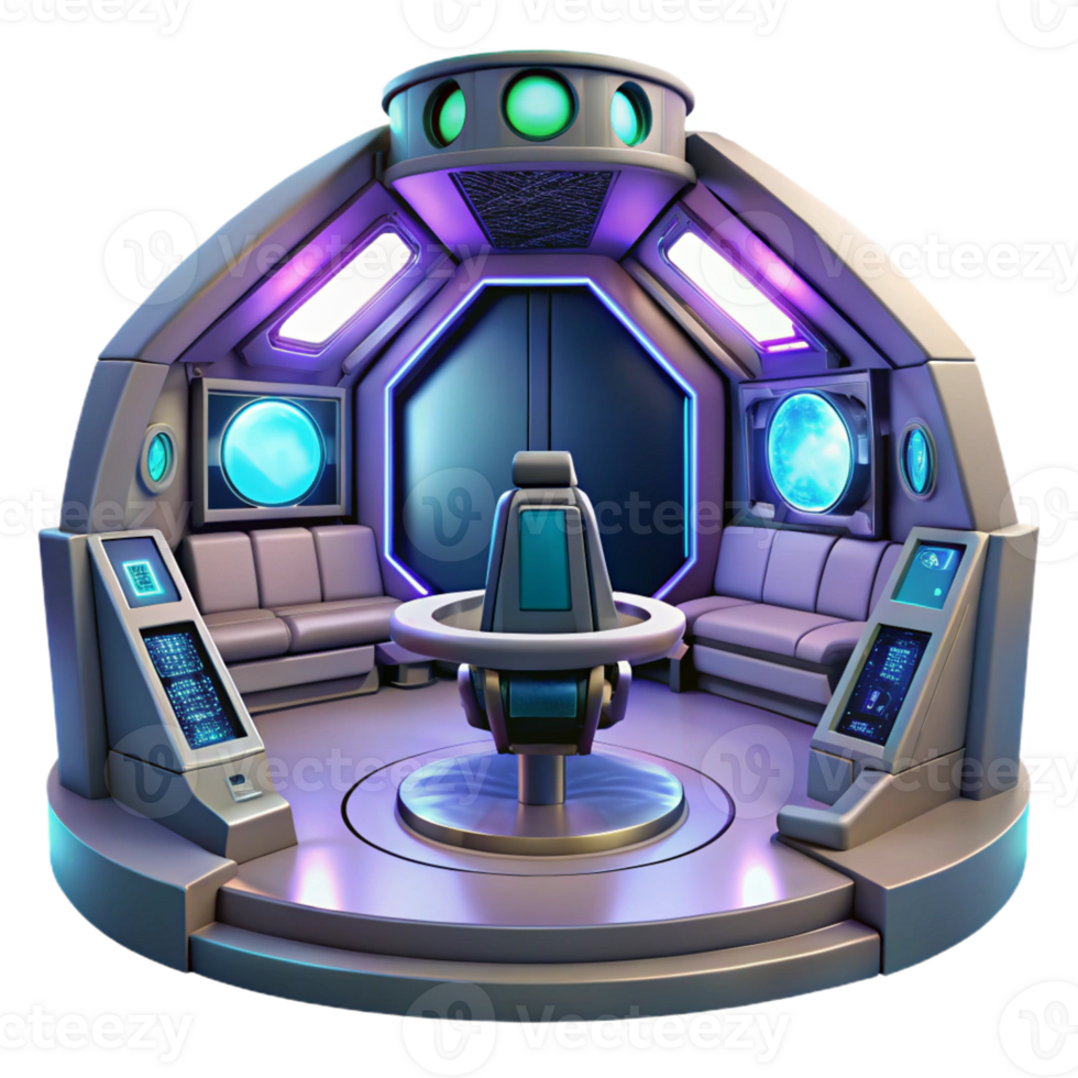 impressive artistic A futuristic spaceship interior, sleek design, glowing control panels, sci-fi style professional png