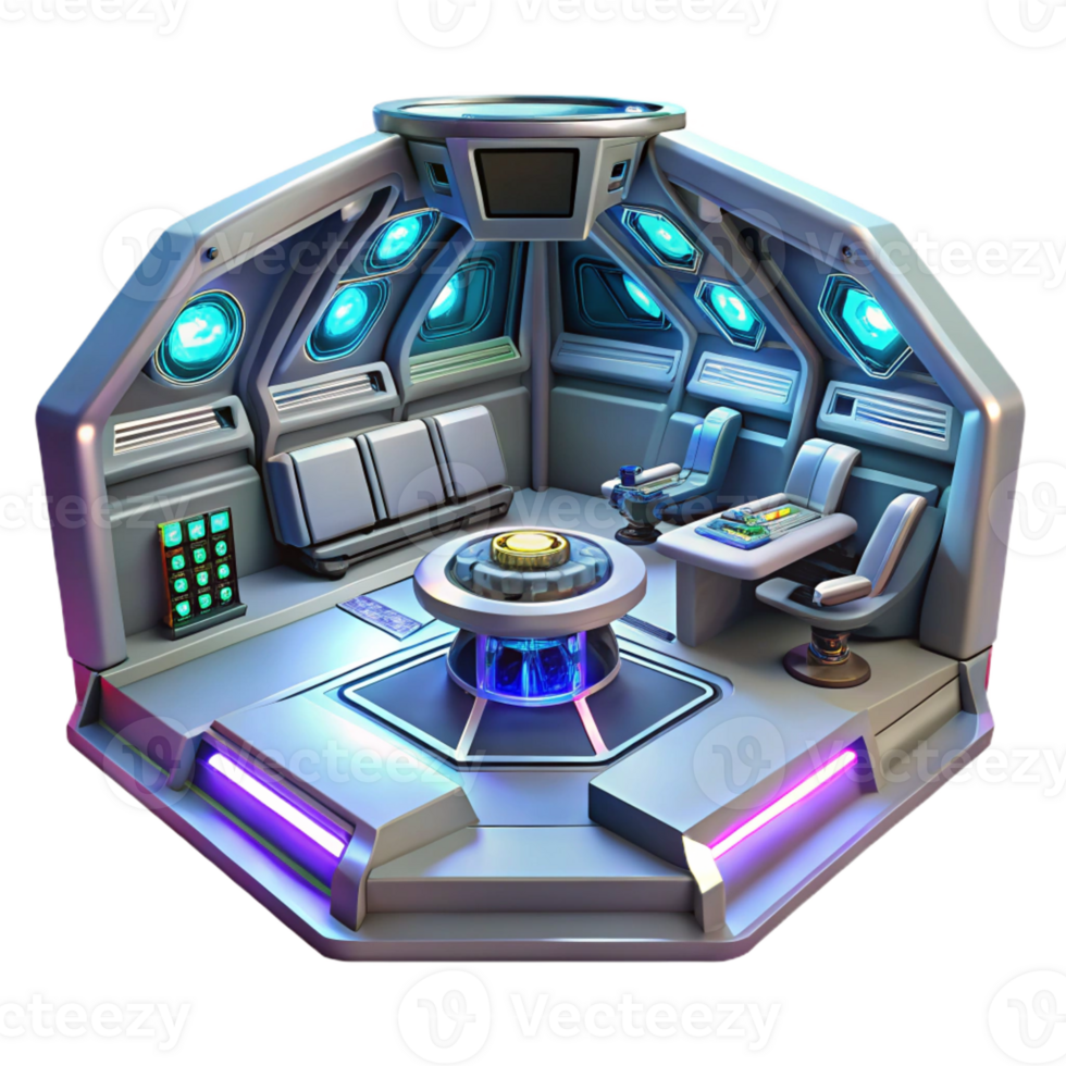 extraordinary modern A futuristic spaceship interior, sleek design, glowing control panels, sci-fi style exclusive png