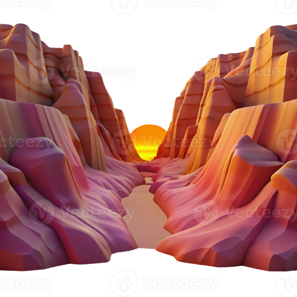 stunning classic A desert canyon at sunrise, warm orange and pink hues, majestic, photorealistic authentic png