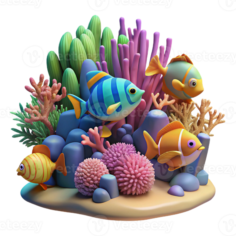 elegant classic A coral reef teeming with colorful fish, vibrant underwater scene, realistic, nature documentary 4K png