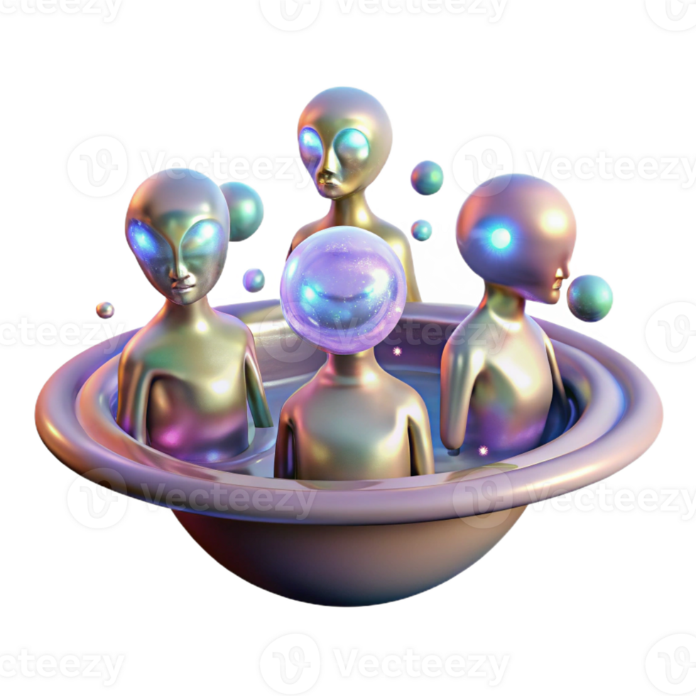 dramatic rustic A group of celestial beings floating in the cosmos, ethereal and otherworldly lighting, abstract art style premium png
