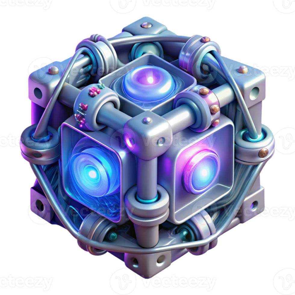 beautiful abstract A quantum computer core glowing with intricate energy patterns, ethereal lighting, surreal style high quality png