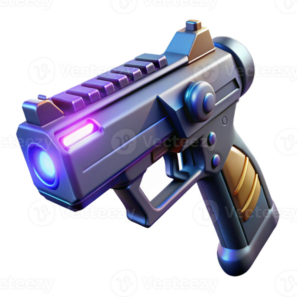 elegant artistic A futuristic gun with glowing energy cells, dramatic lighting, sci-fi action style exclusive png
