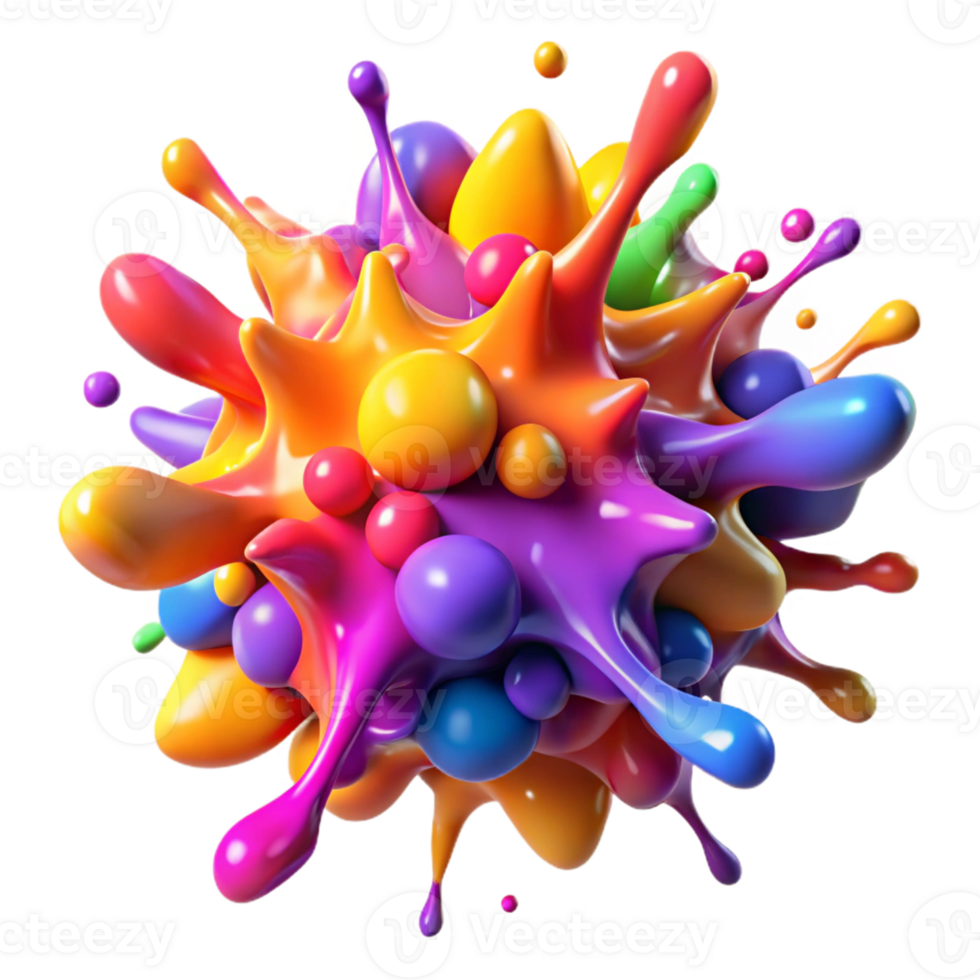 elegant abstract A chaotic explosion of paint splatters in vibrant colors, dramatically lit, abstract expressionism style 4K png