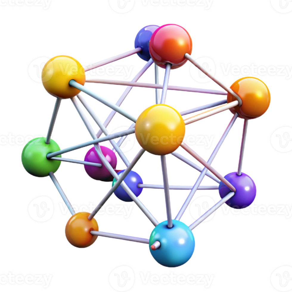impressive creative A network of interconnected nodes and lines, pulsating with energy, bright, multicolored lighting, abstract style high quality png
