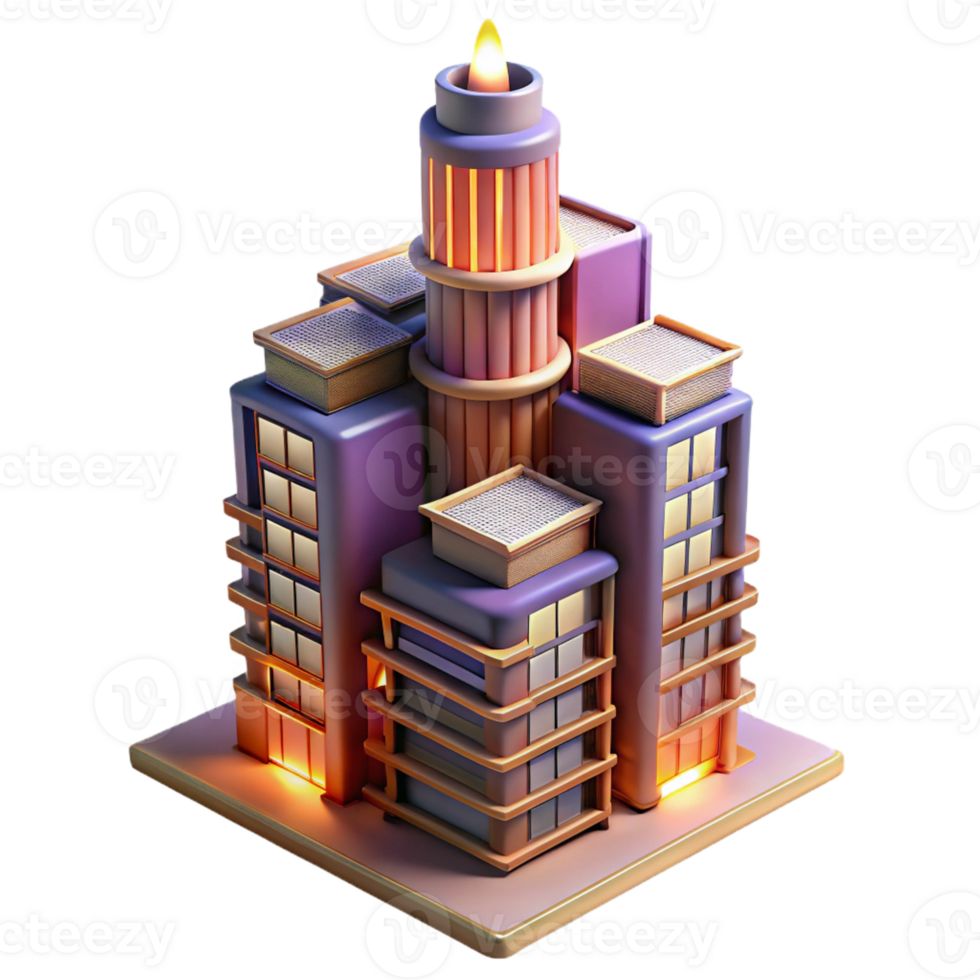 magnificent classic A towering skyscraper made entirely of books, warm library lighting, whimsical style exclusive png
