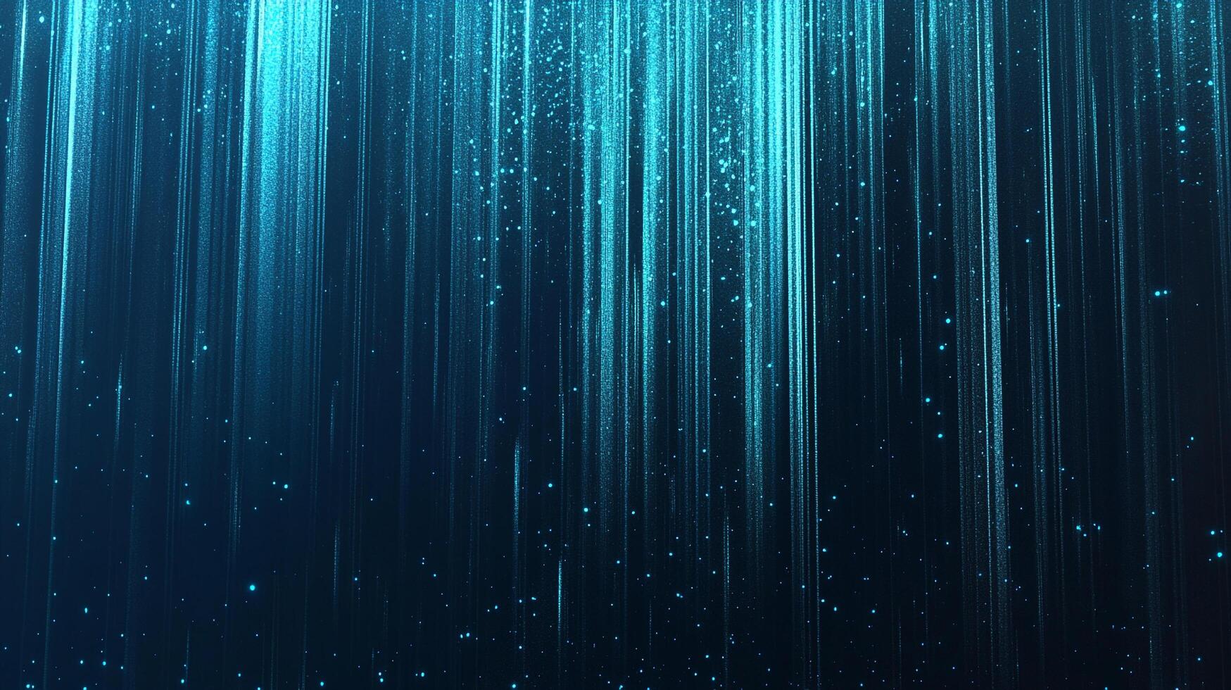 Abstract image featuring blue streaks and light particles falling down from above, creating a dynamic and futuristic atmosphere. photo