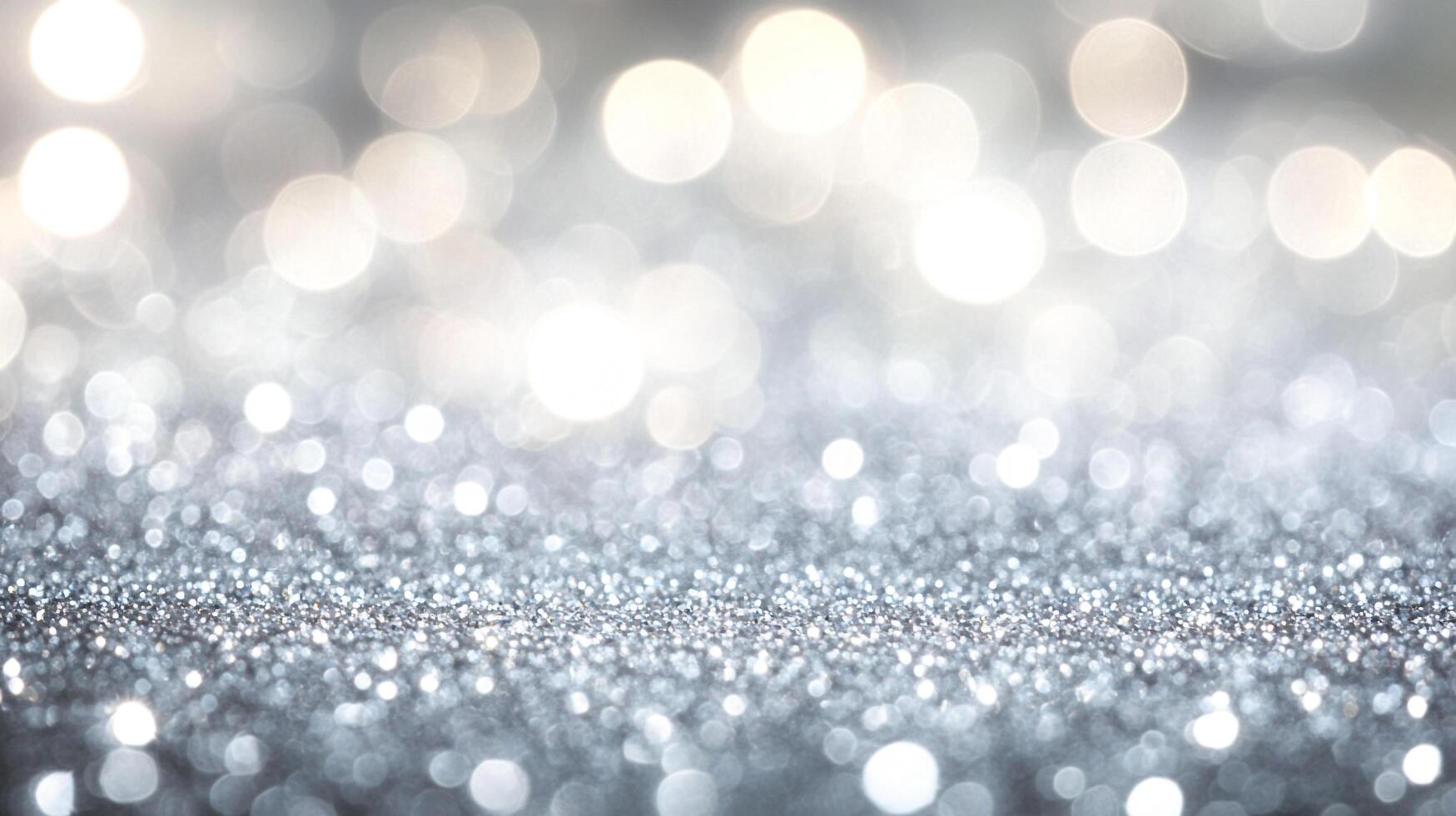 Sparkling silver glitter background with a shimmering bokeh effect, perfect for adding a touch of glamour to your designs and celebrations. photo