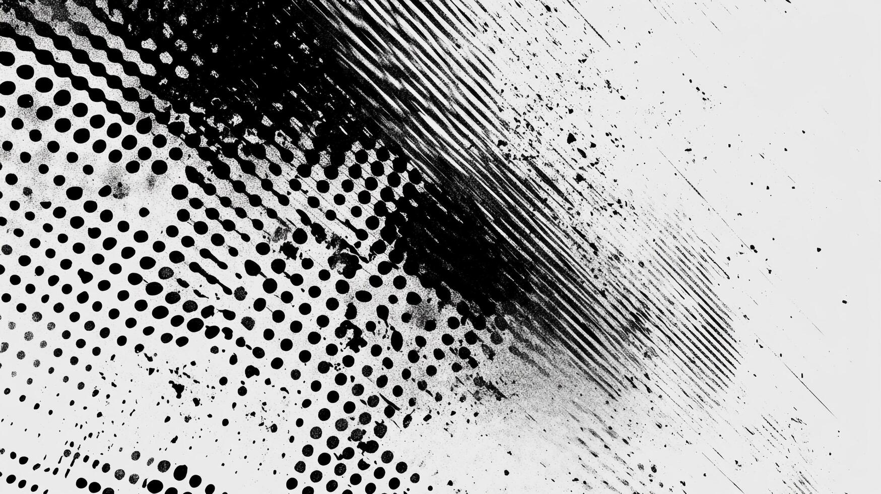 Abstract monochrome image featuring dotted patterns and diagonal lines, creating a visually textured and dynamic surface effect. photo