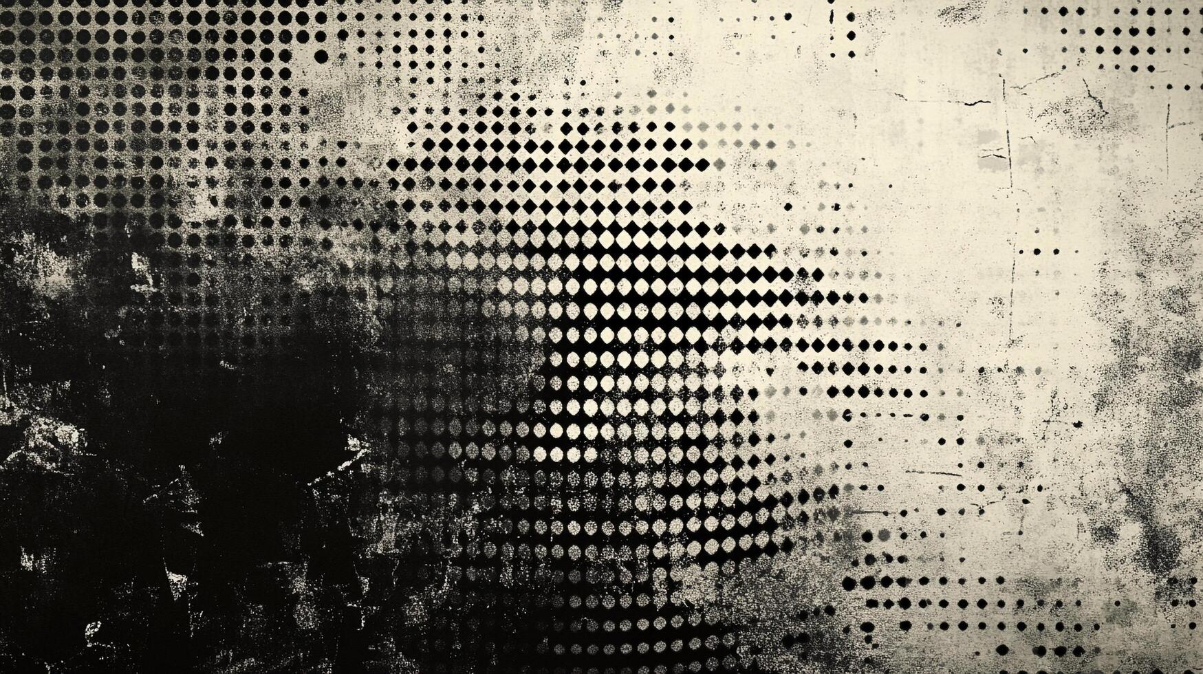 Abstract grunge texture with halftone dots and a distressed surface, creating a vintage and textured look. Perfect for backgrounds. photo