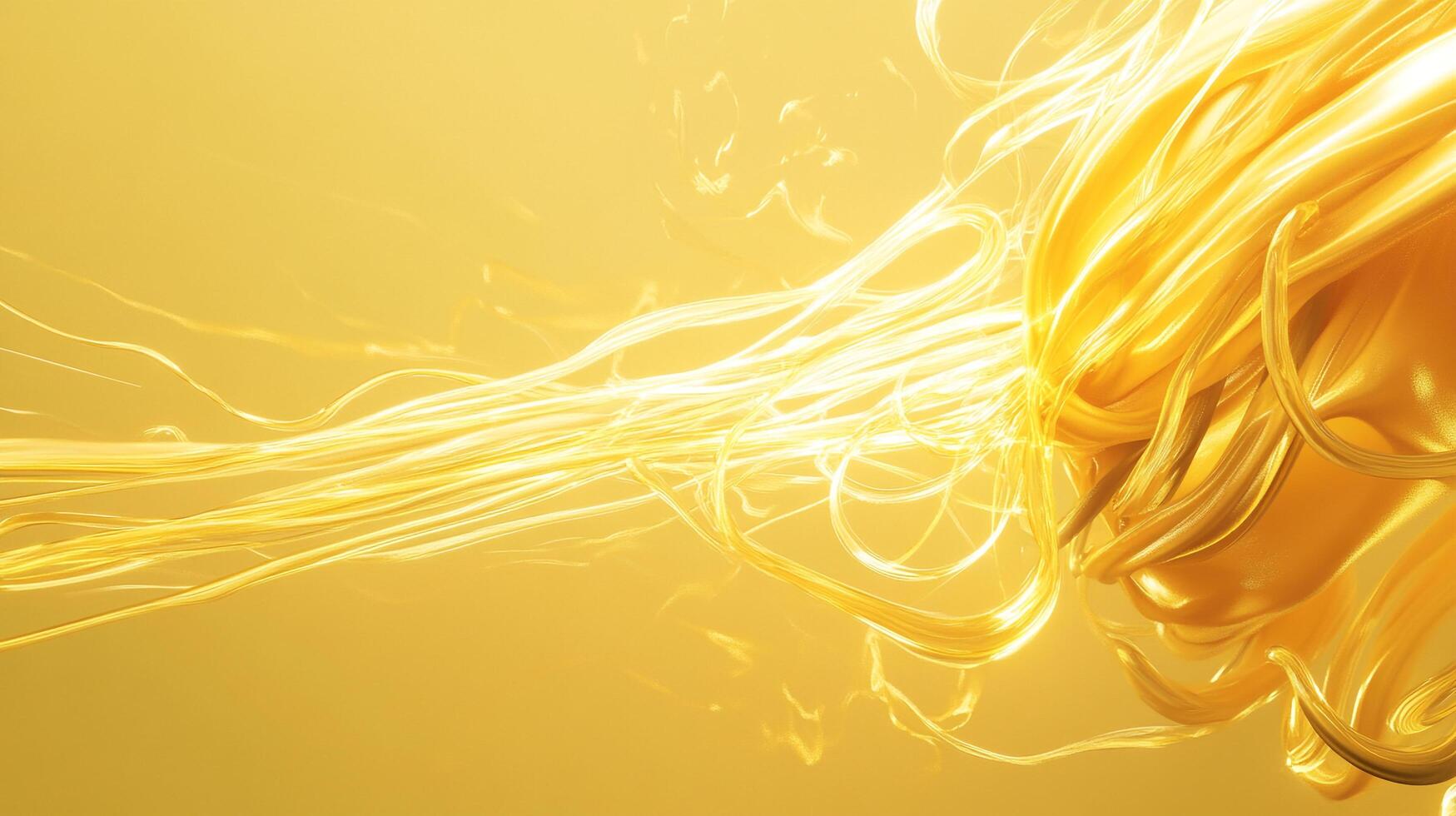 Golden strands intertwine and swirl in a dynamic, flowing composition, radiating warmth and luxury with a touch of abstract elegance. photo
