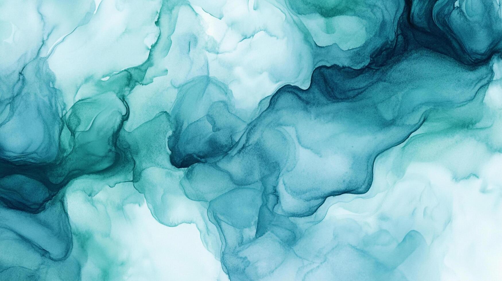 Abstract watercolor pattern in flowing shades of teal, blue, and white evokes a sense of tranquility and flowing movement. photo