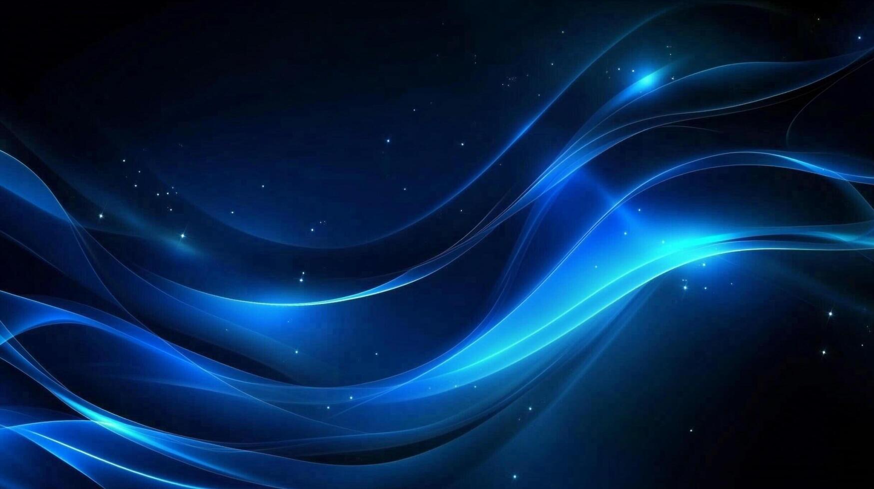 Dynamic blue light flows through a dark space. Soft glows add depth to this abstract composition, creating a serene visual experience. photo