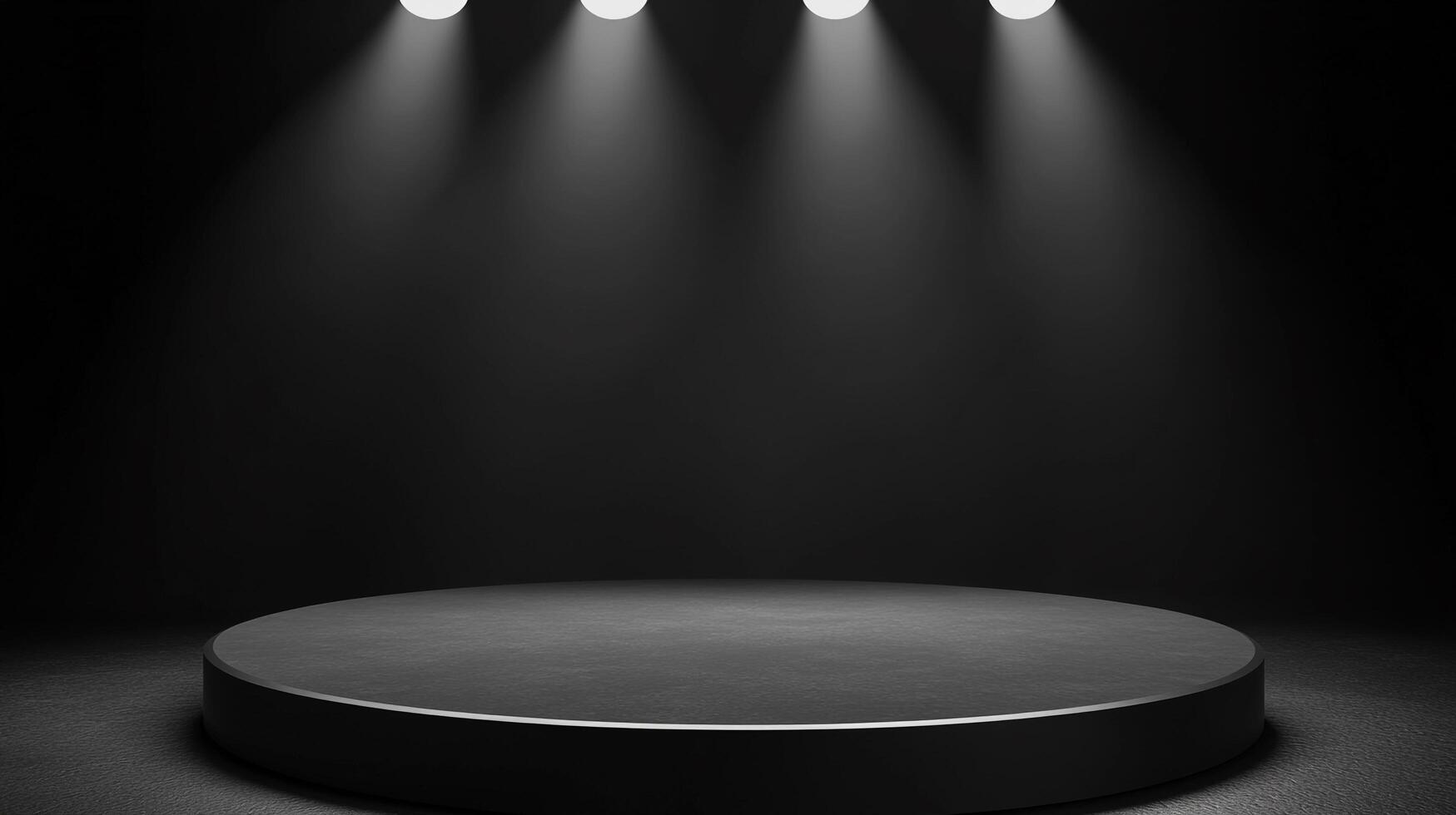 Minimalist product stage with soft lighting. Background is dark. Ideal for product mockups or presentations. The product is the focus. photo