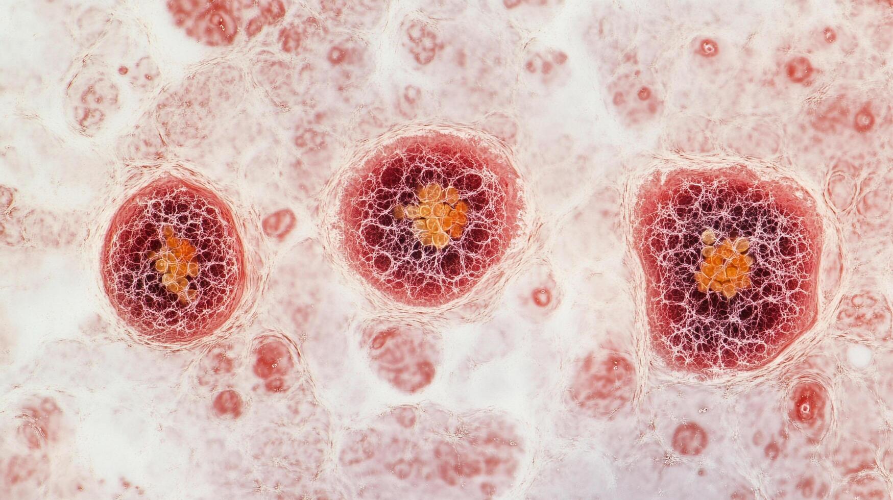 Microscopic view revealing cellular structures with intricate networks, showcasing biological complexity and potential for scientific study. photo