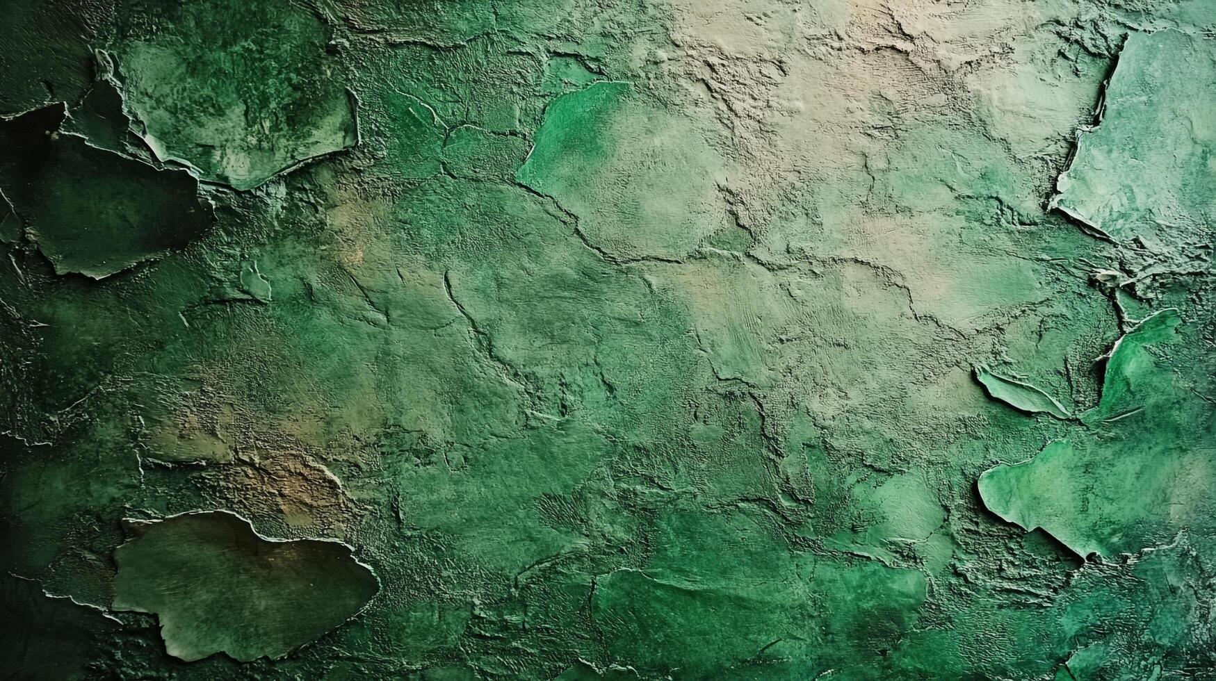 Textured green surface with peeling sections creates a unique, aged aesthetic, perfect for adding depth and visual interest. photo
