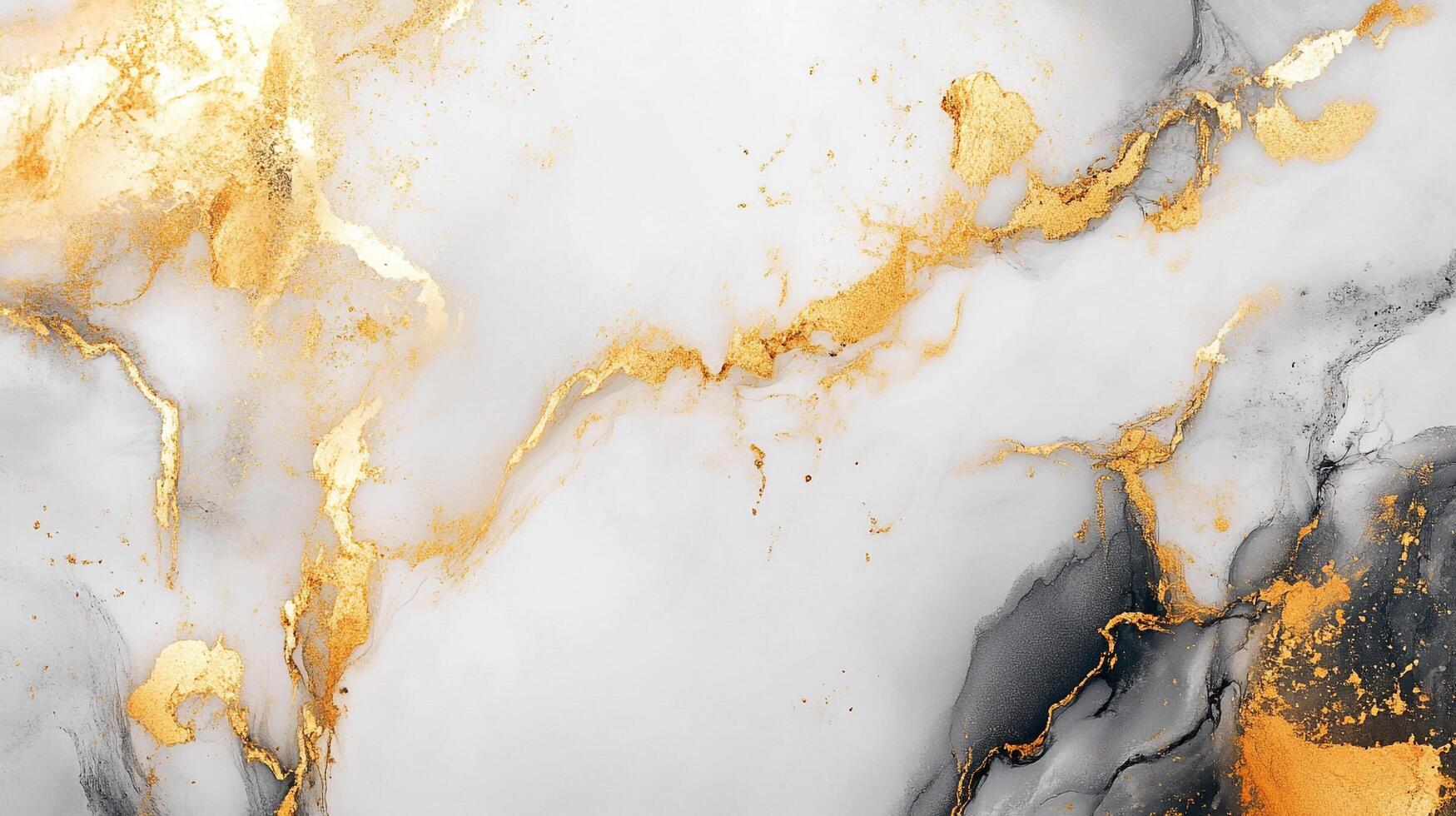 Abstract marbleized background with shimmering golden and inky gray veins for elegant and modern aesthetic designs. photo