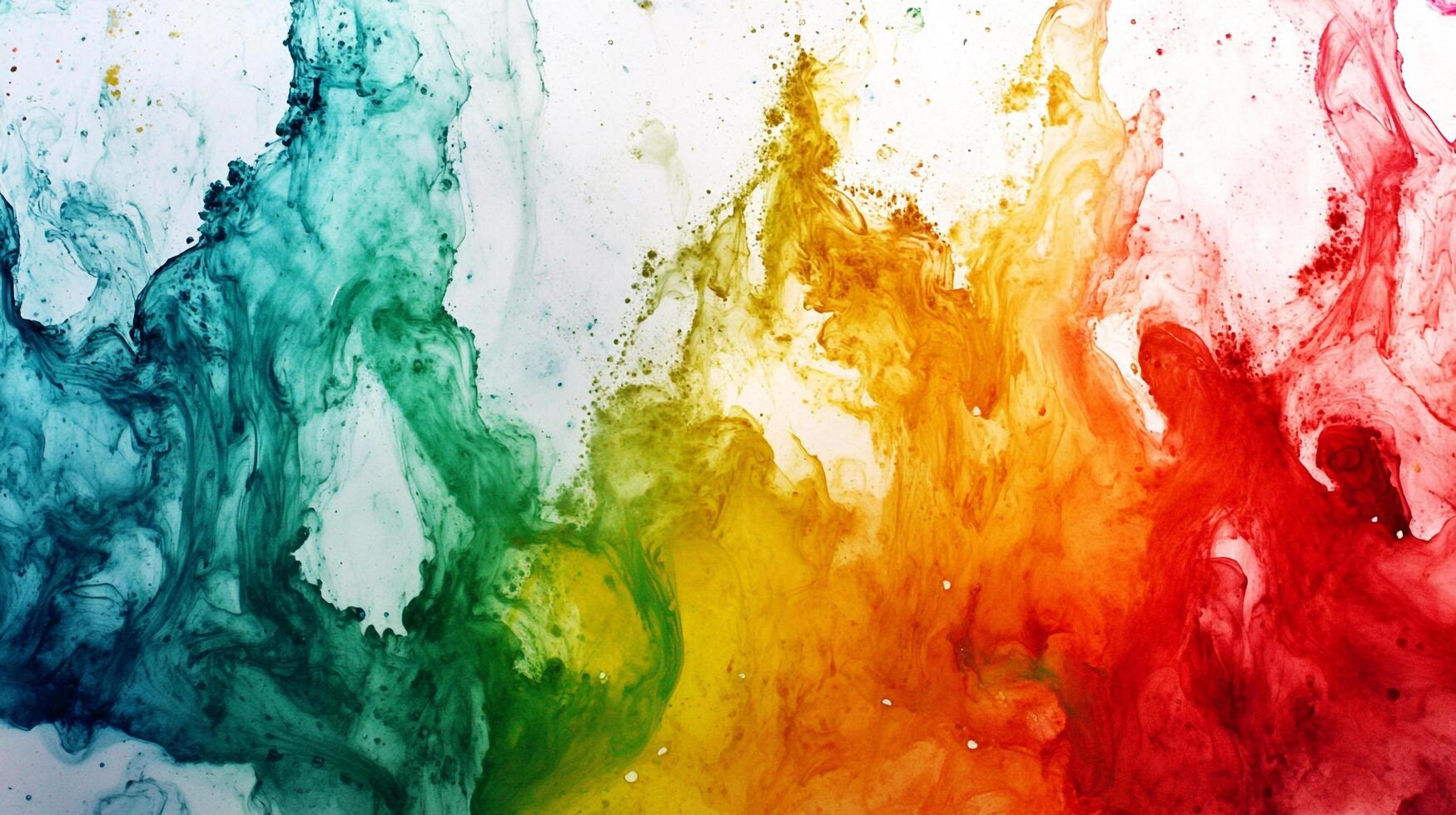 Swirling abstract art created with vibrant colored liquids merging together to create a mesmerizing smoke-like design on a light background. photo