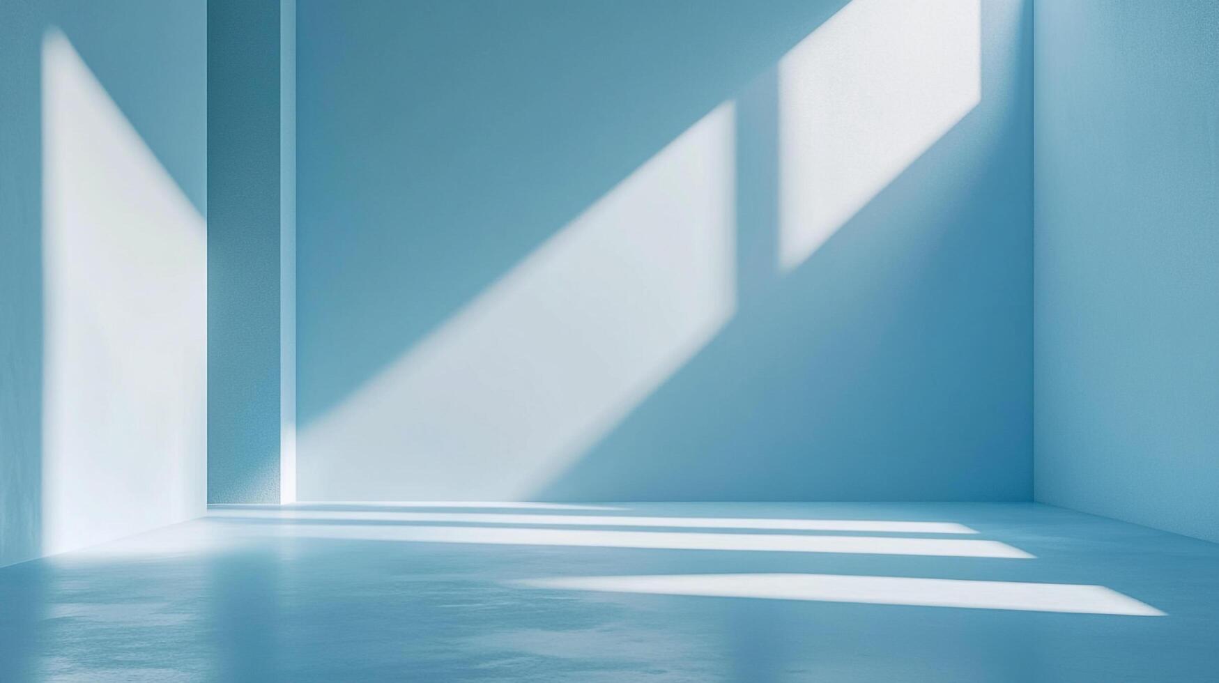 Tranquil interior showcasing interplay of light and shadow, serene architectural composition with minimalist aesthetics. photo