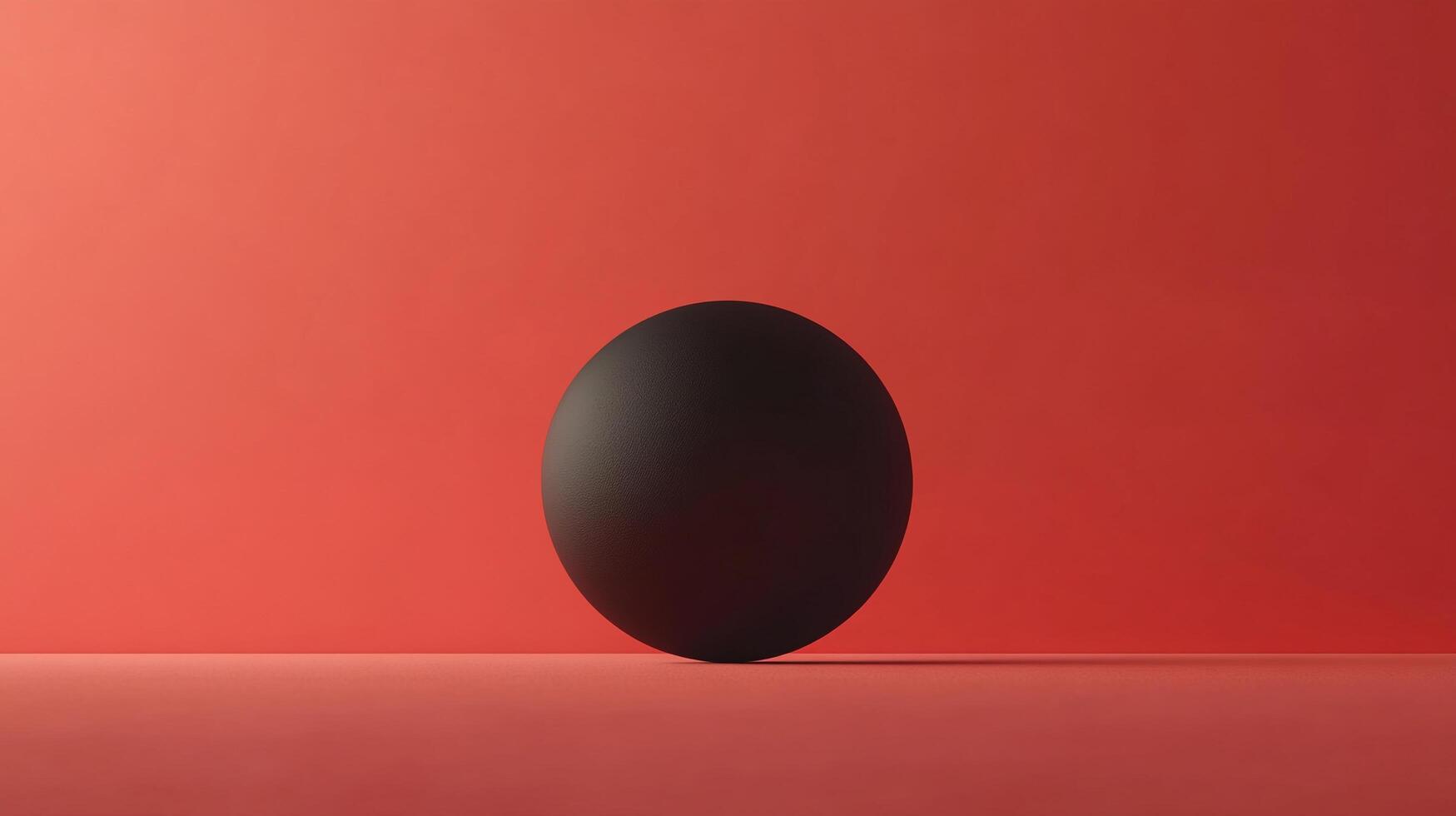 Dramatic studio shot featuring a dark, matte sphere centered on a matching surface against a monochromatic backdrop. Minimalist composition. photo