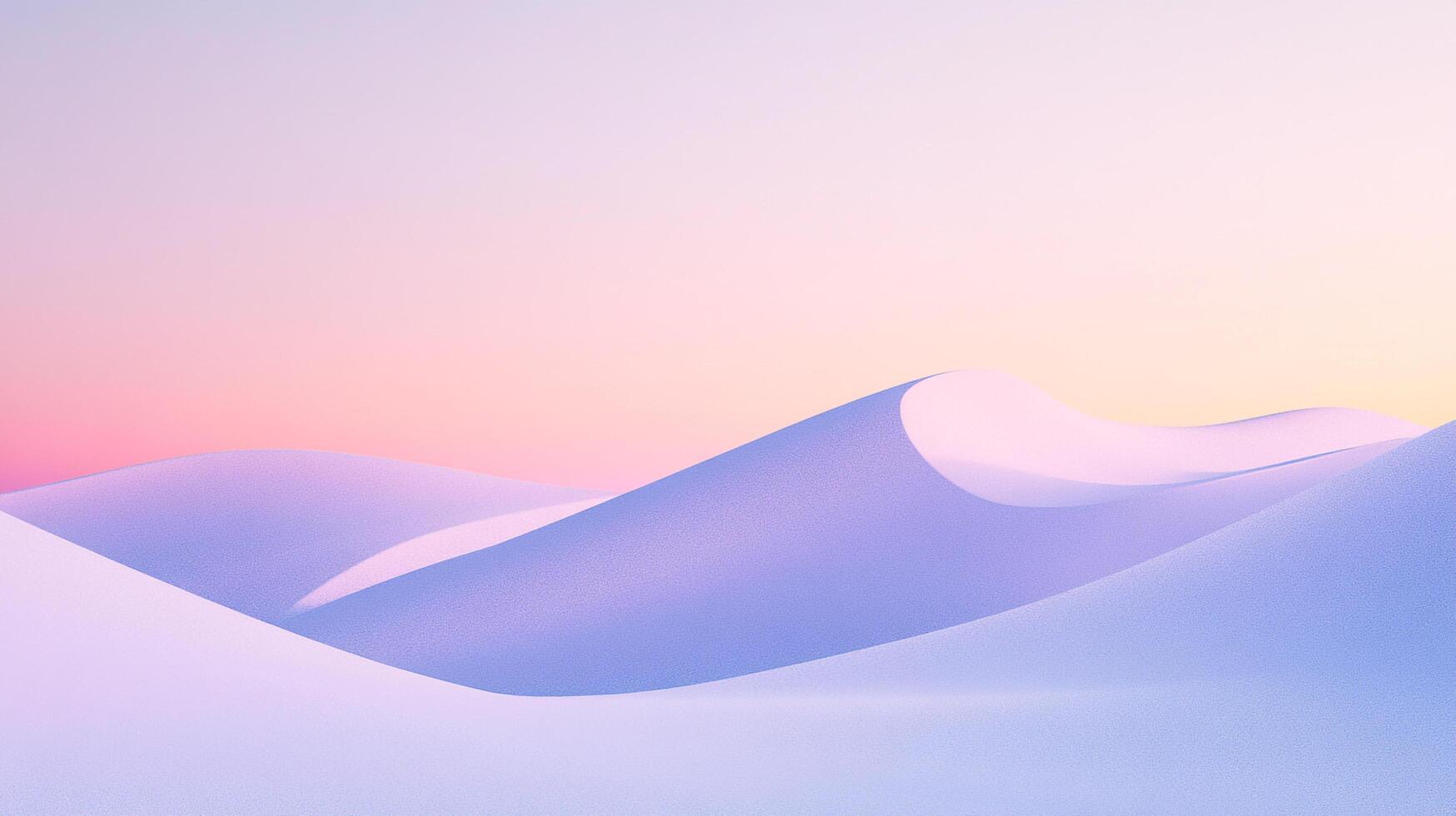 Abstract landscape evokes tranquility with flowing hills under a soft, pastel sky. Minimalist design creates calming visual experience. photo