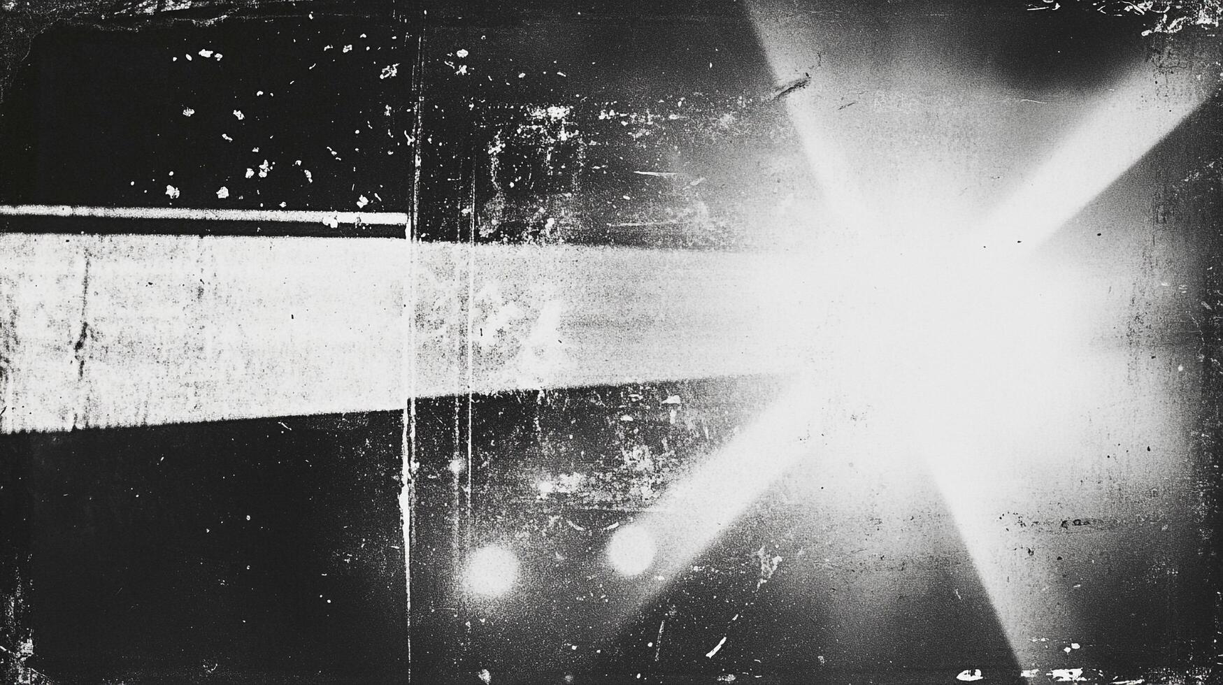 High contrast image in black and white, with a light source and geometric shapes, creating an abstract and textured composition. photo