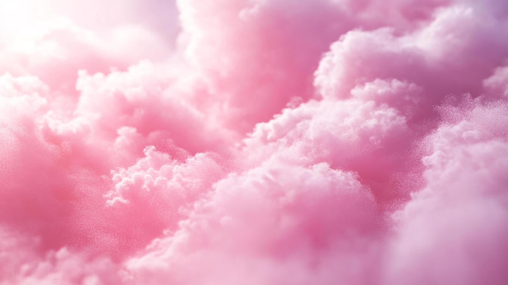 Pink clouds fill the sky, creating a soft, dreamy and ethereal atmosphere. The fluffy formations evoke feelings of tranquility and peace. photo