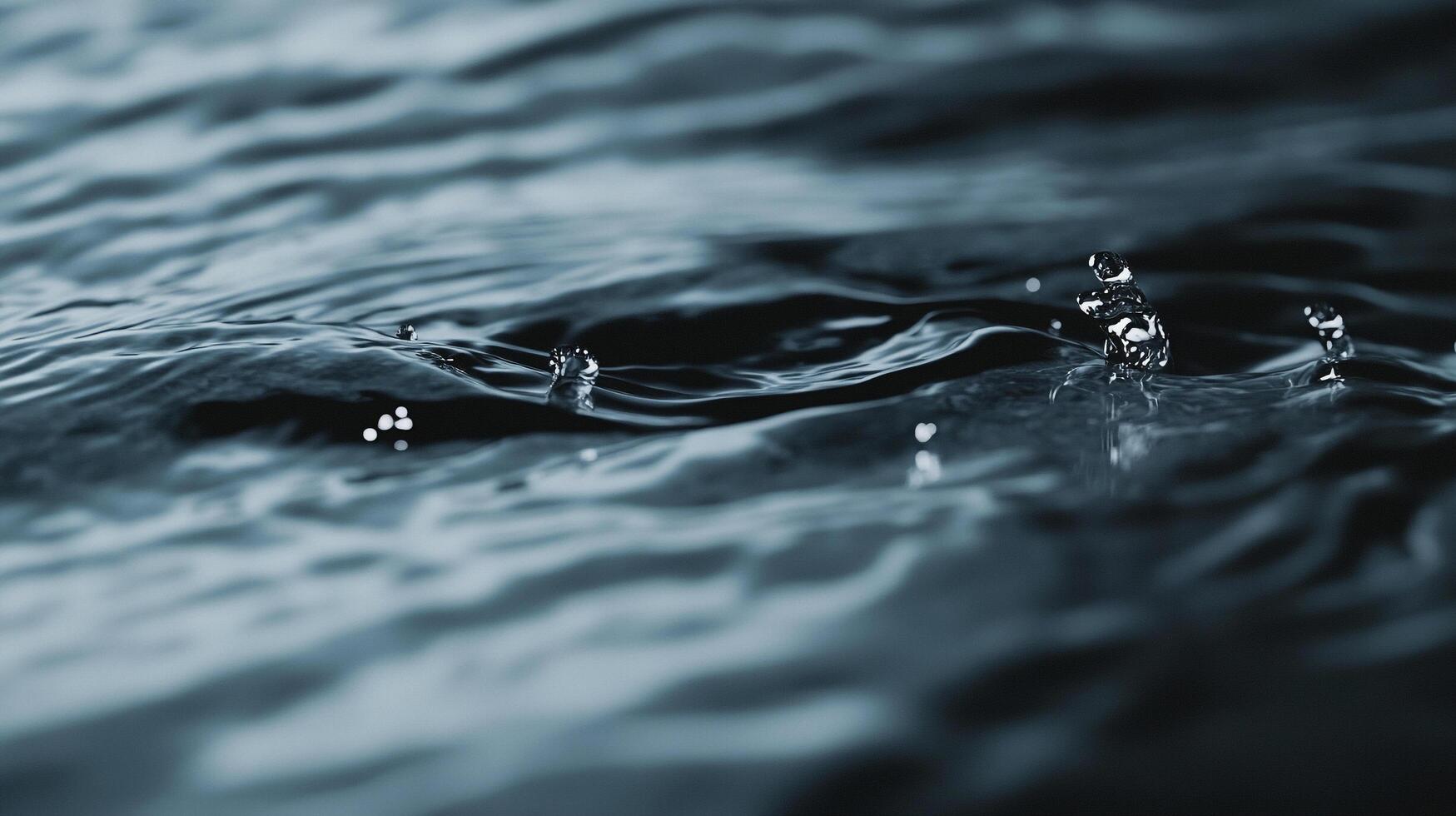 Water droplets dance on the surface, creating a mesmerizing display of motion and reflection in a tranquil aquatic environment. photo