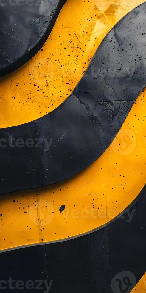 Eyecatching Black and Yellow Wave Design with Contemporary Flair photo