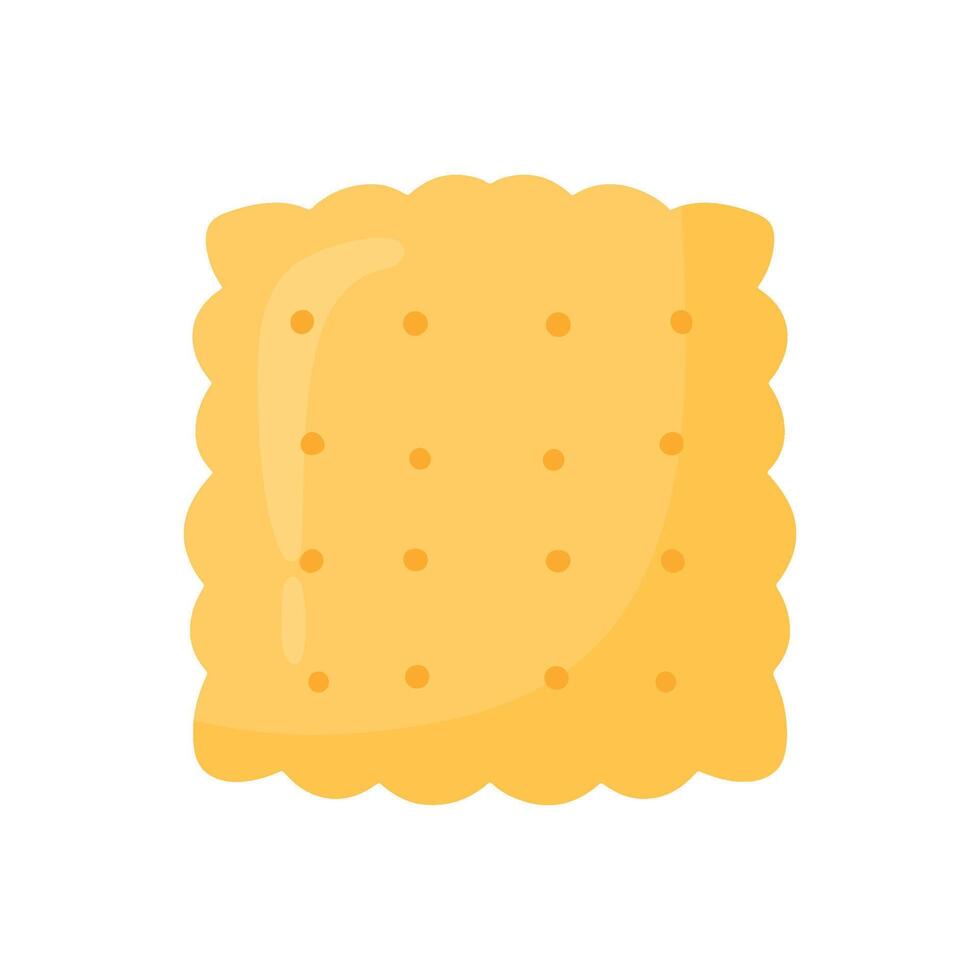 Square Cracker Biscuit Snack Food in Cute Cartoon Illustration vector