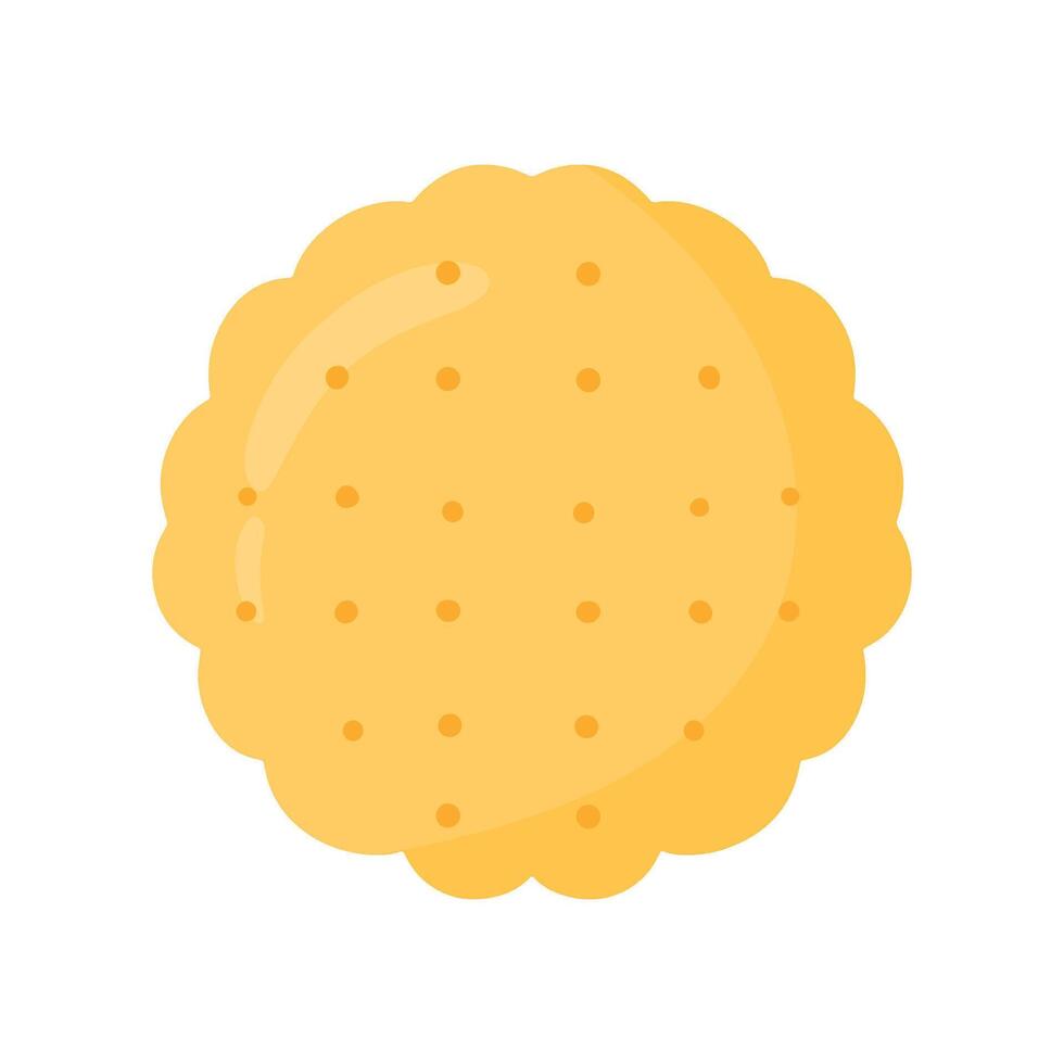 Round Cracker Biscuit Snack Food in Cute Cartoon Illustration vector