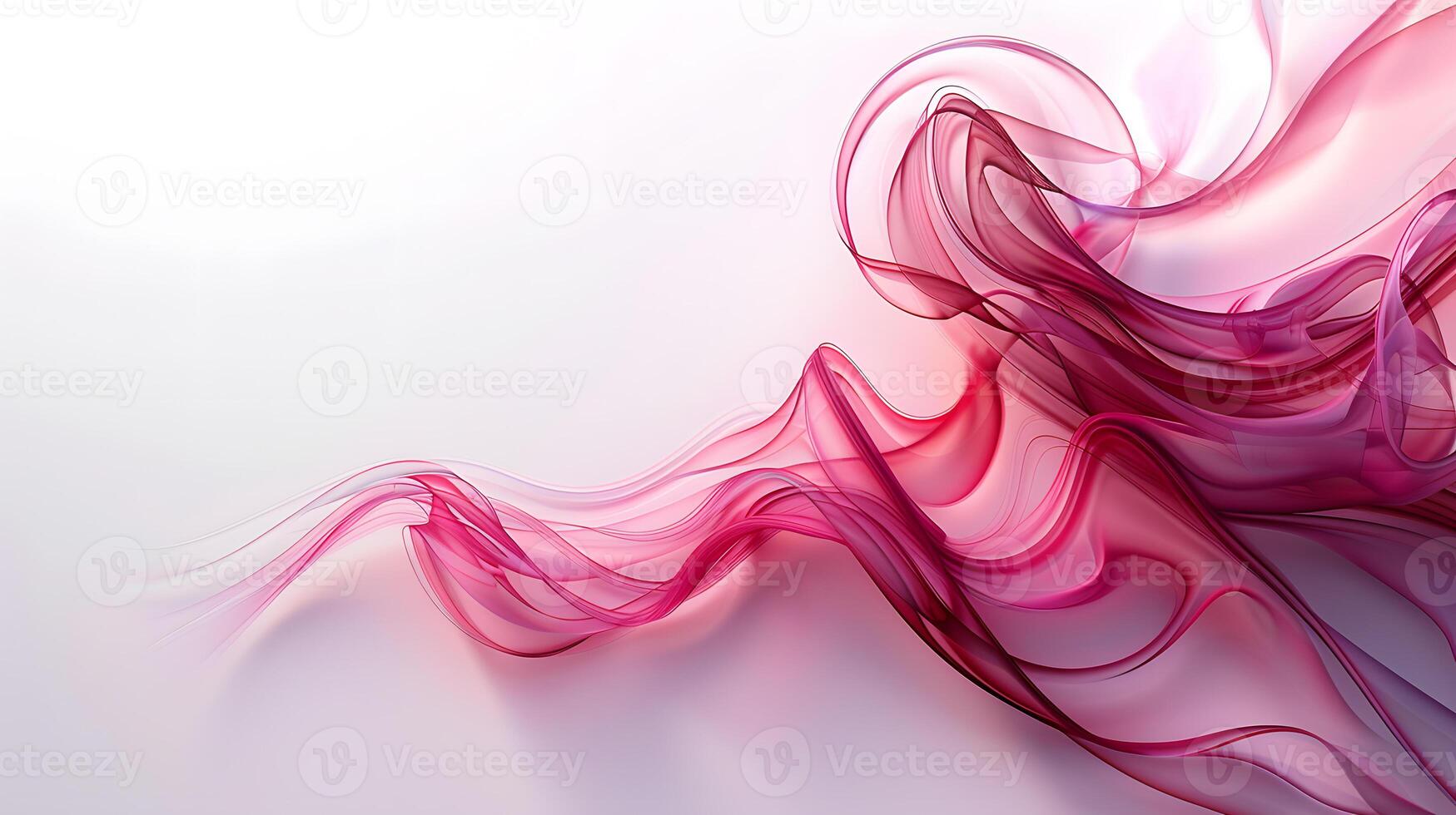 Closeup of pink smoke swirl on white background, resembling eyelash art photo