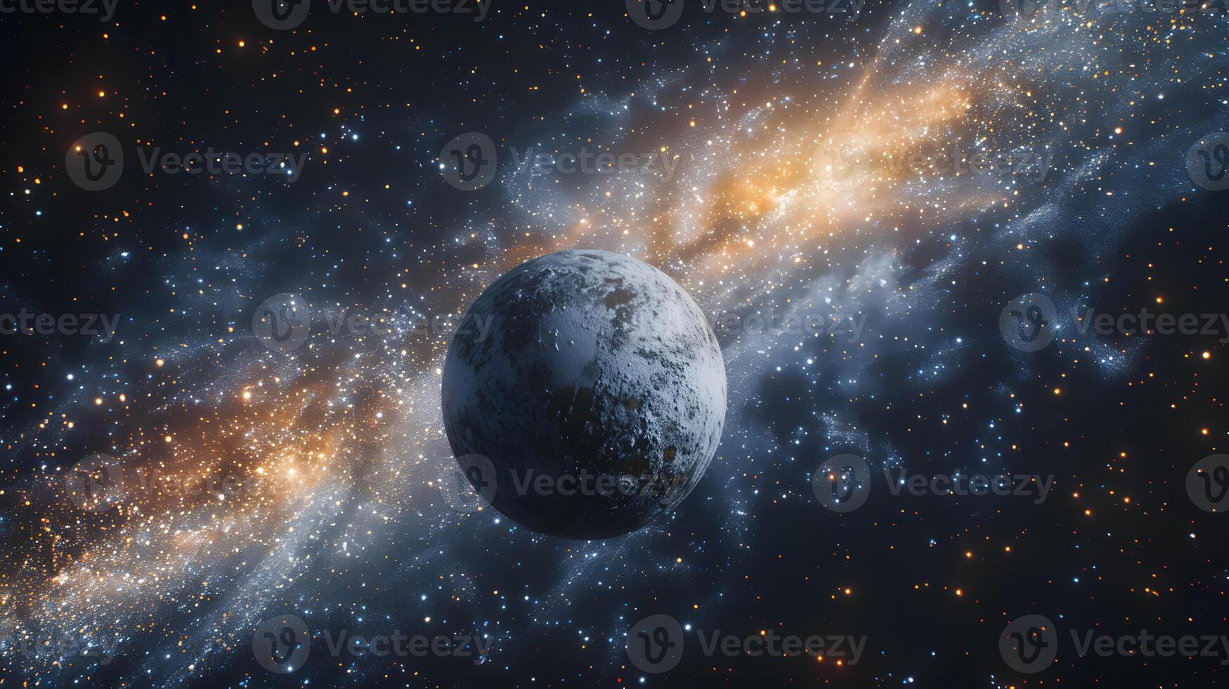 Spiral galaxy with a nebula in the Milky Ways outer space photo