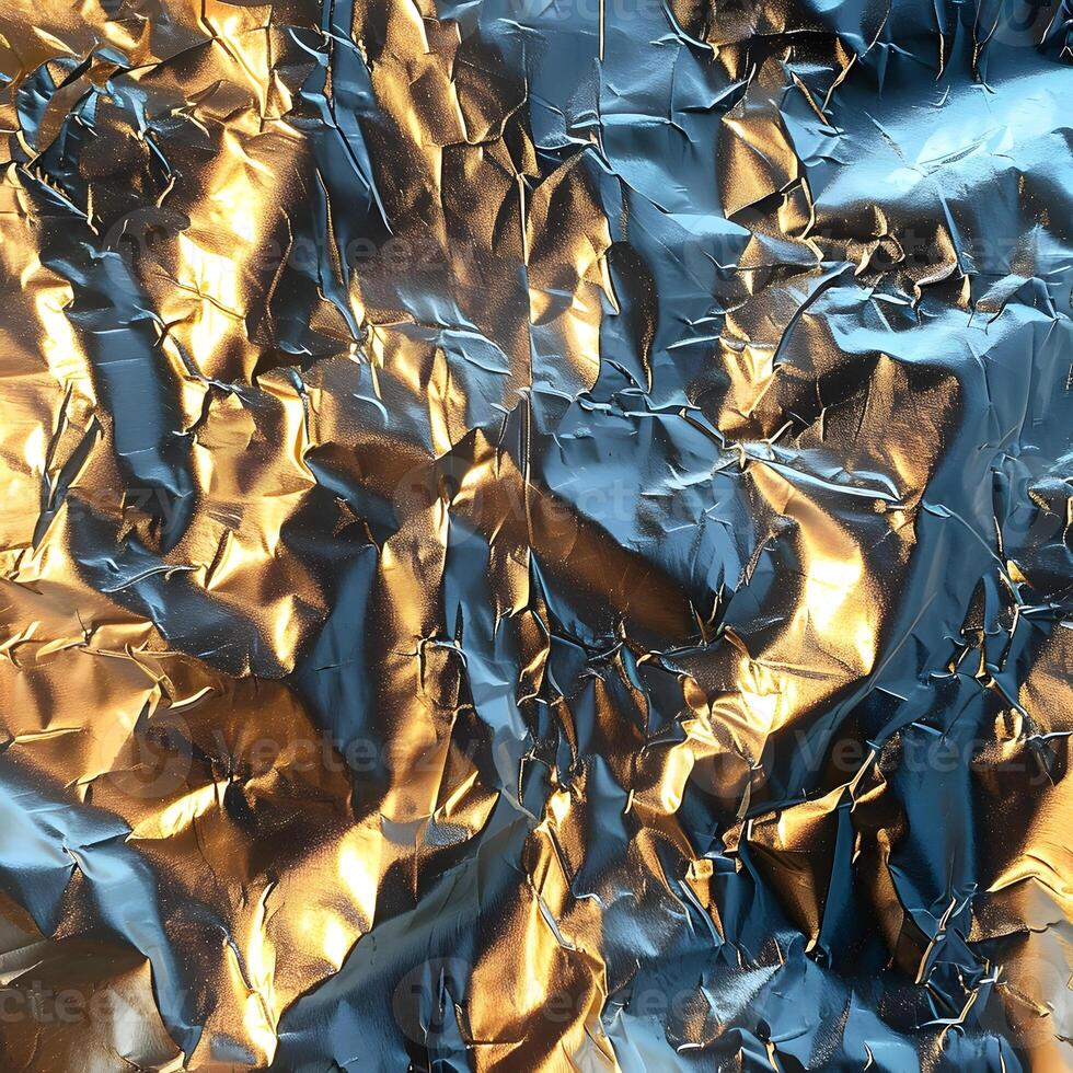 a close up of a piece of crumpled aluminum foil photo