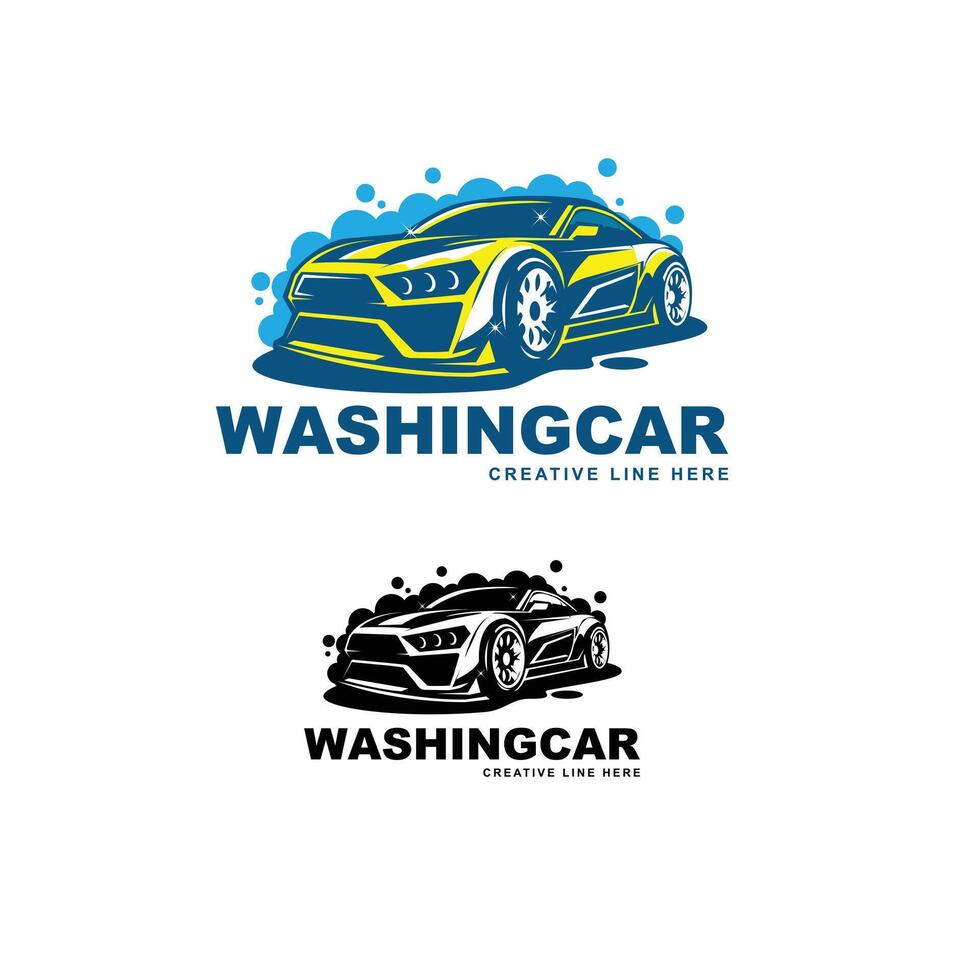 wash car logo design illustration vector