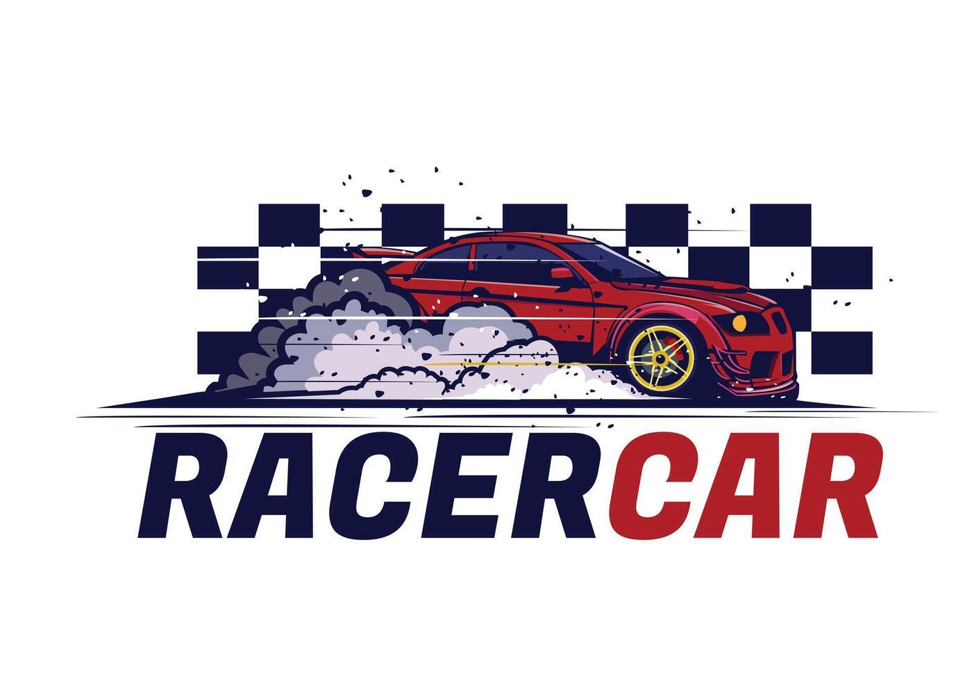 racer car on the road way vector